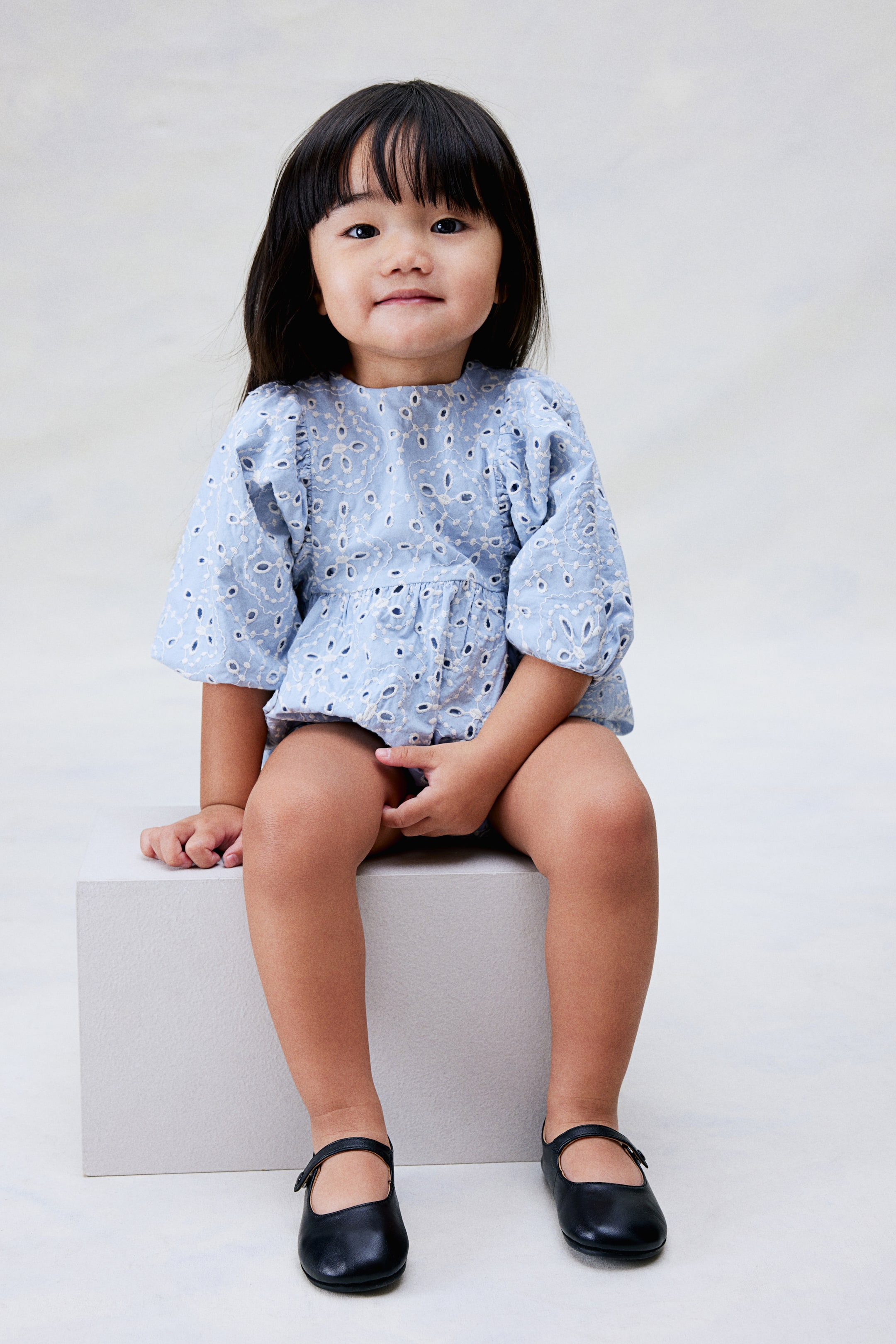 Eyelet Embroidered Romper Suit