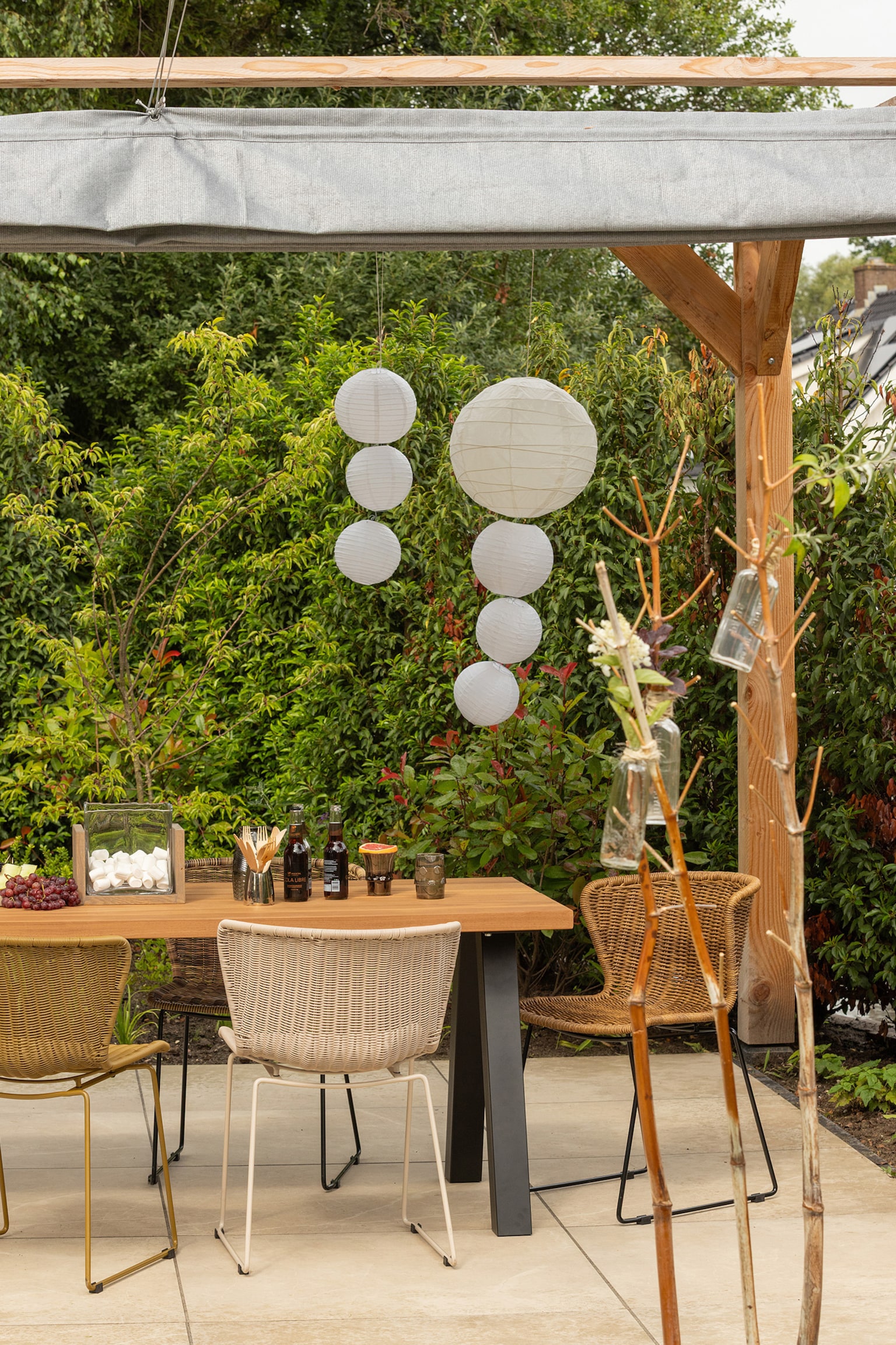 Krzesła Ogrodowe Wings - Zestaw 2 - Beżowy/Naturalny - 1