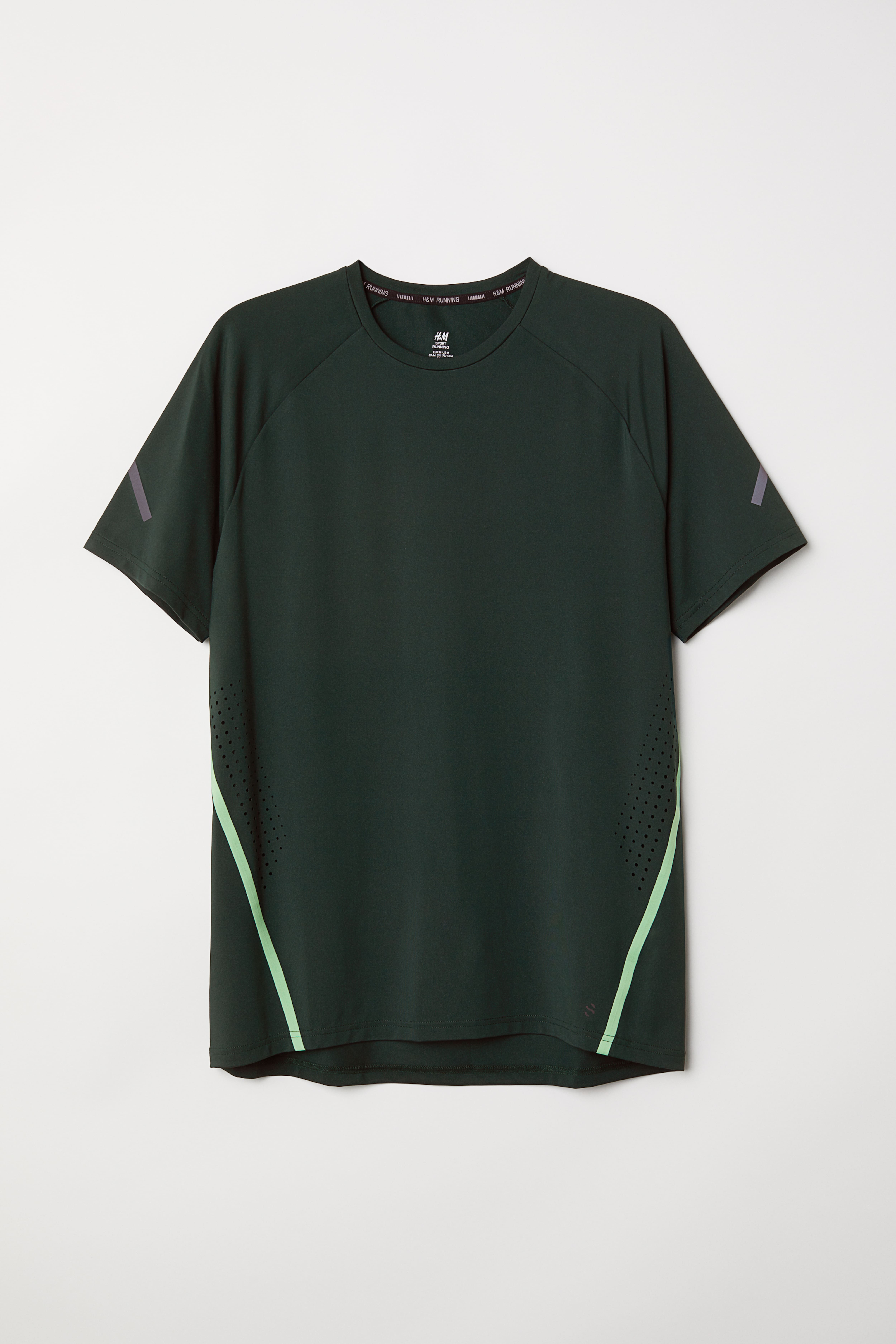 Short sleeved Running Shirt Dark green Men H M CA