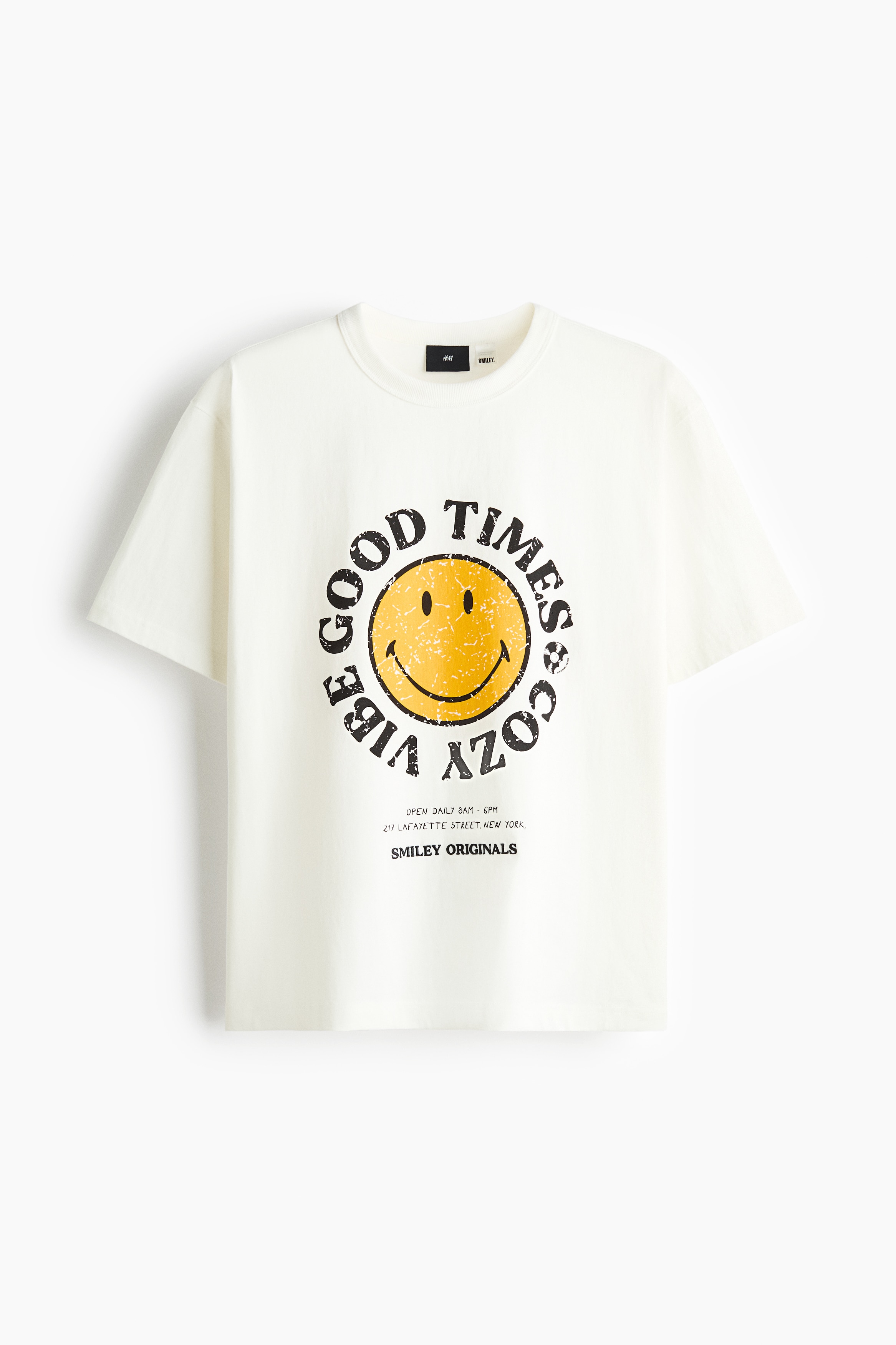 Áo thun bằng cotton in hình dáng rộng - Màu trắng/Smiley® Originals/Màu xanh lá/Smiley® Originals/Màu nâu đậm/Smiley® Originals/Hồng nhạt/Smiley® Originals