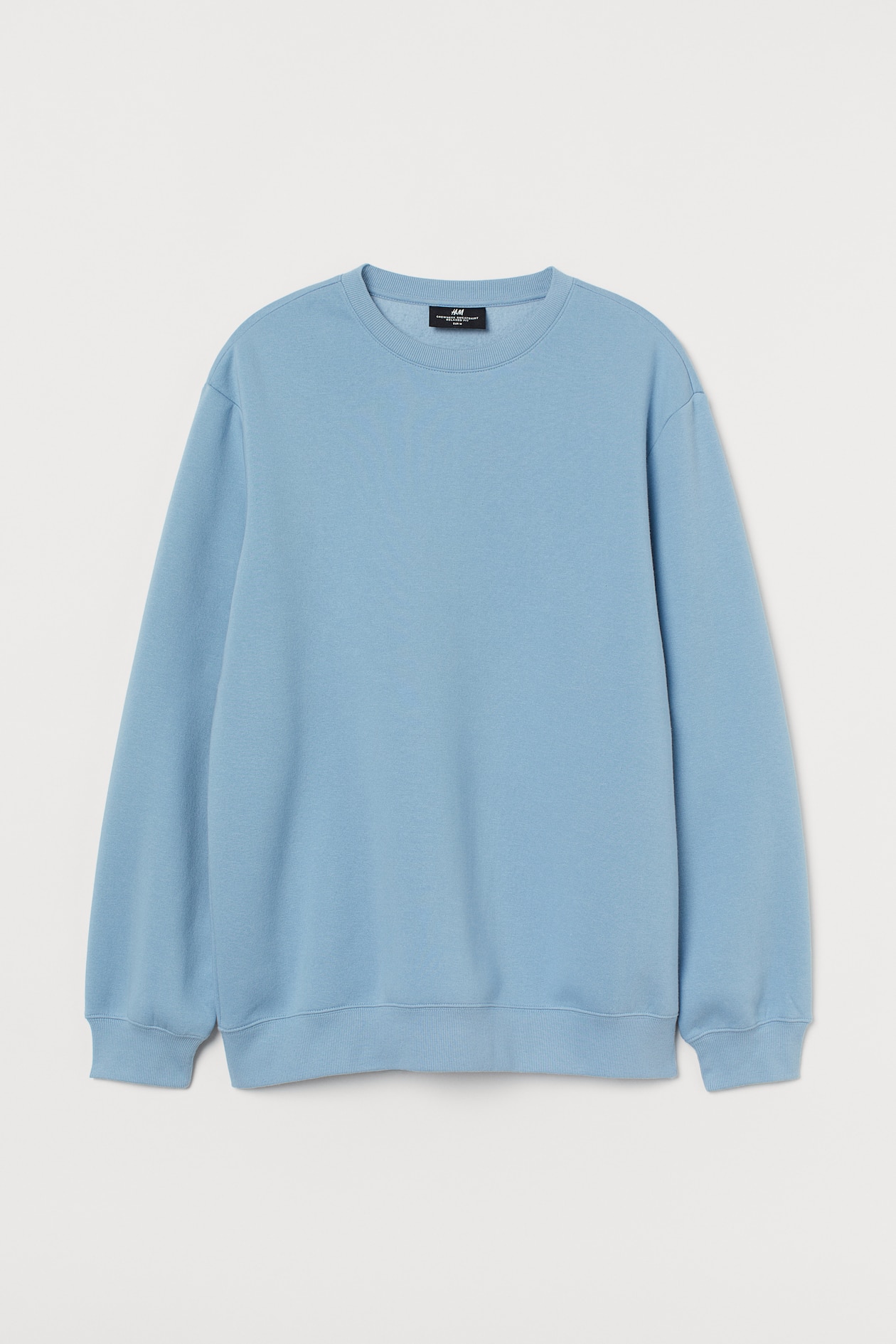 Relaxed Fit Sweatshirt - Round Neck - Long sleeve - Light blue - Men ...