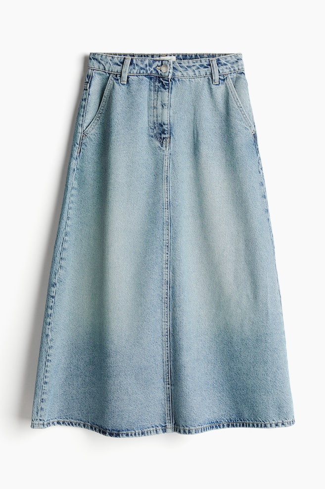 A-line denim skirt - Light denim blue - 1