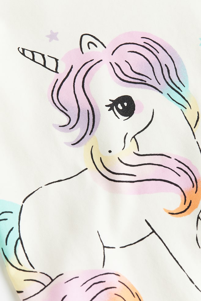 Printed jersey top - White/Unicorns/Light turquoise/Owl/Light beige/Hearts/Purple/Ghost/dc/dc/dc/dc/dc/dc/dc - 4