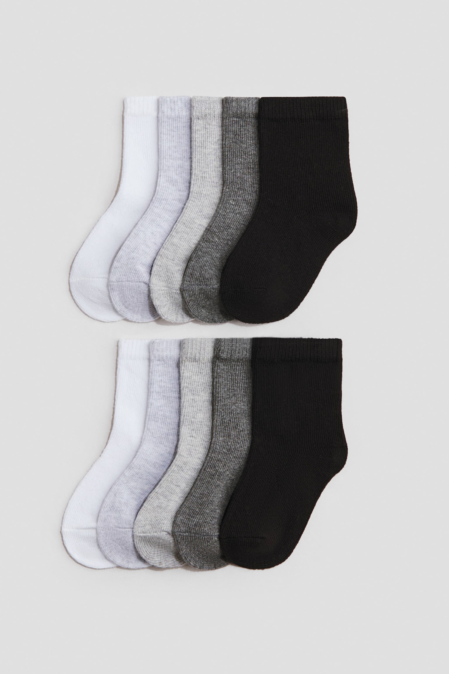Pack de 10 calcetines - Negro/Gris/Blanco/Verde/Gris/Negro/Marrón/Beige claro/Gris/Negro/Blanco/Beige claro/Marrón