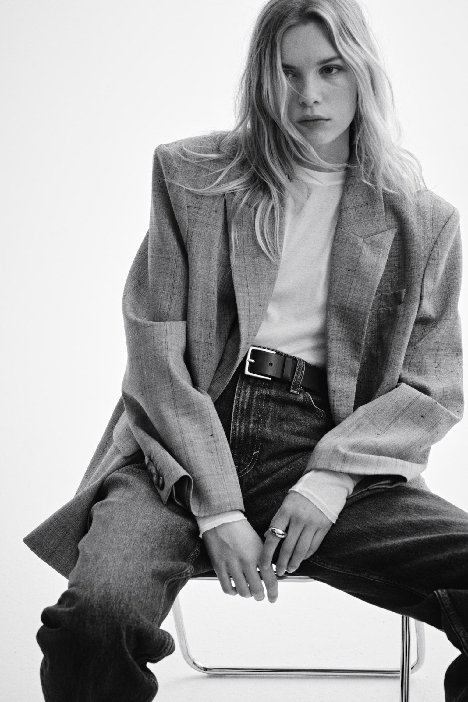 Straight High Jeans - Dark denim blue/Denim blue/Denim blue/Washed denim blue/Light denim blue - 5