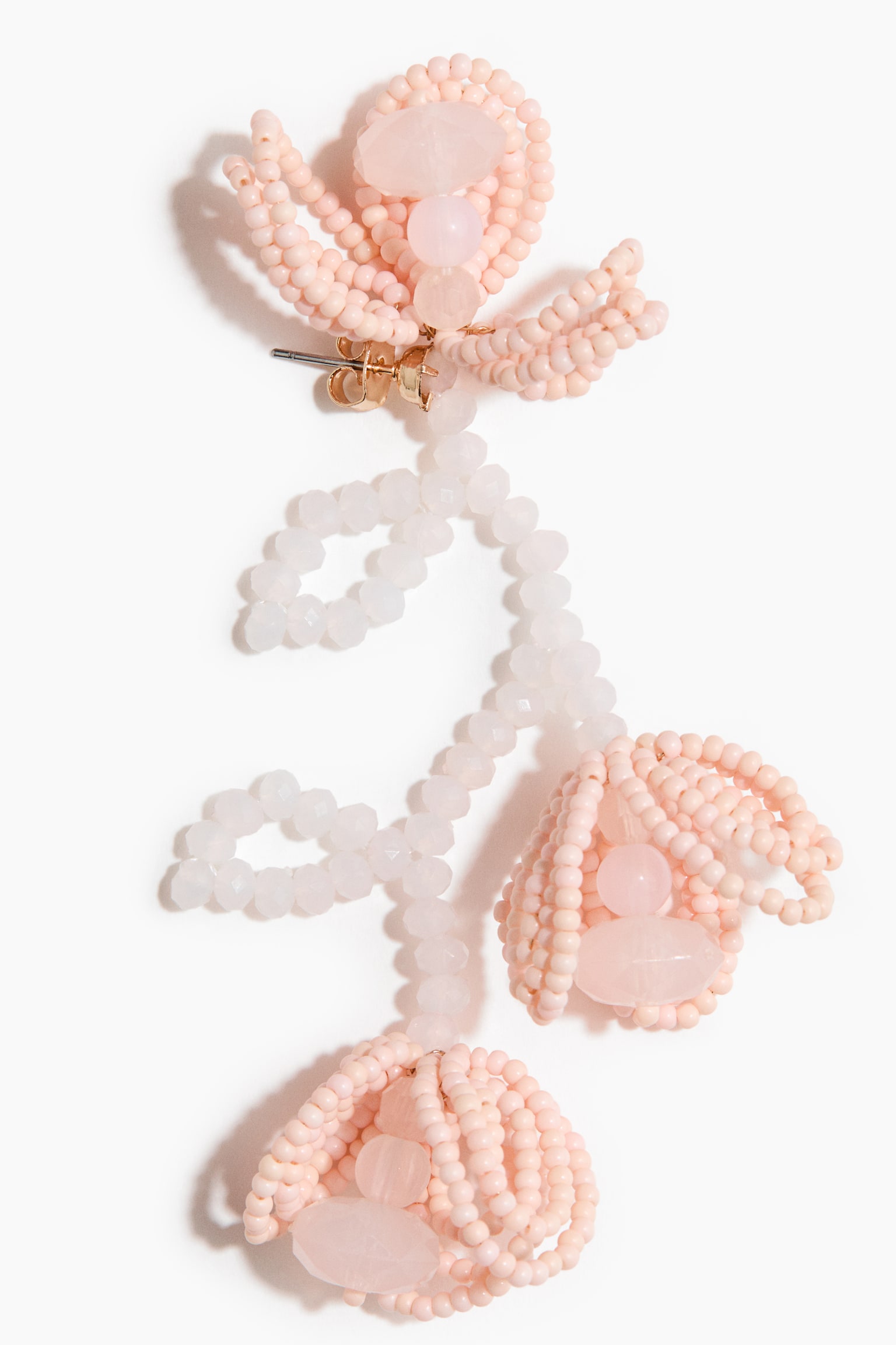 Beaded flower earrings - 4