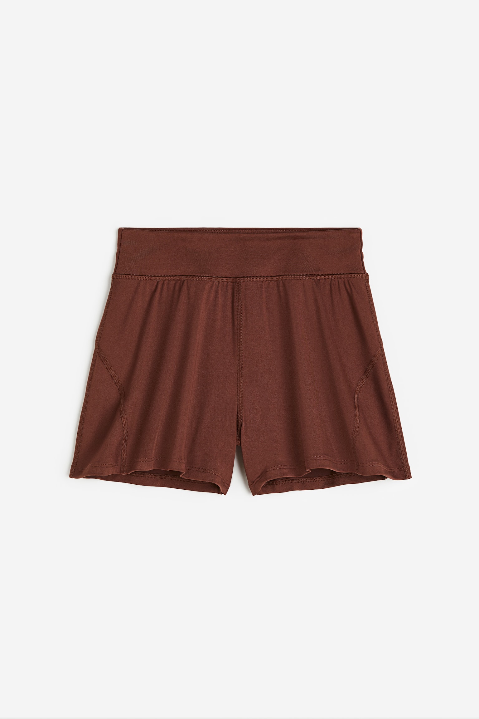 Double-layered sports shorts in DryMove™ - Dark brown - 1