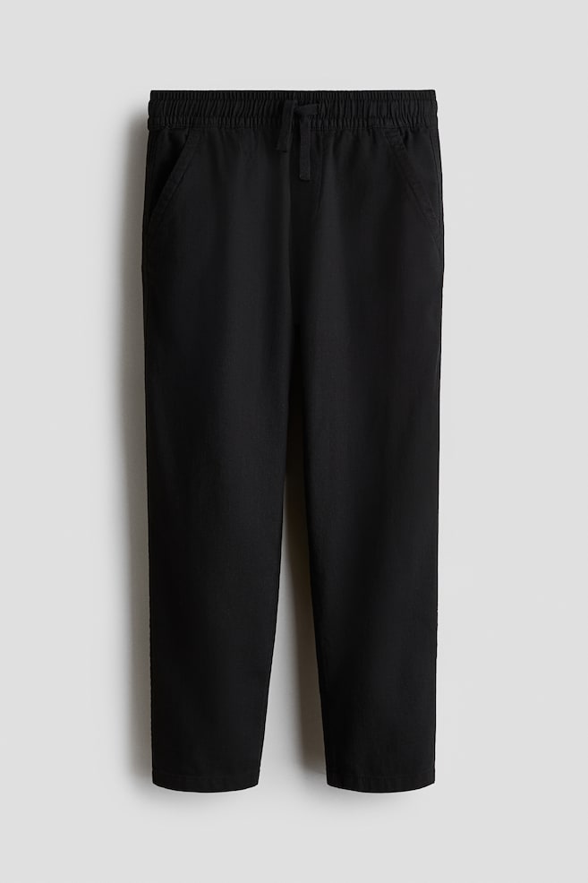Cotton Joggers - Black/Light beige - 1