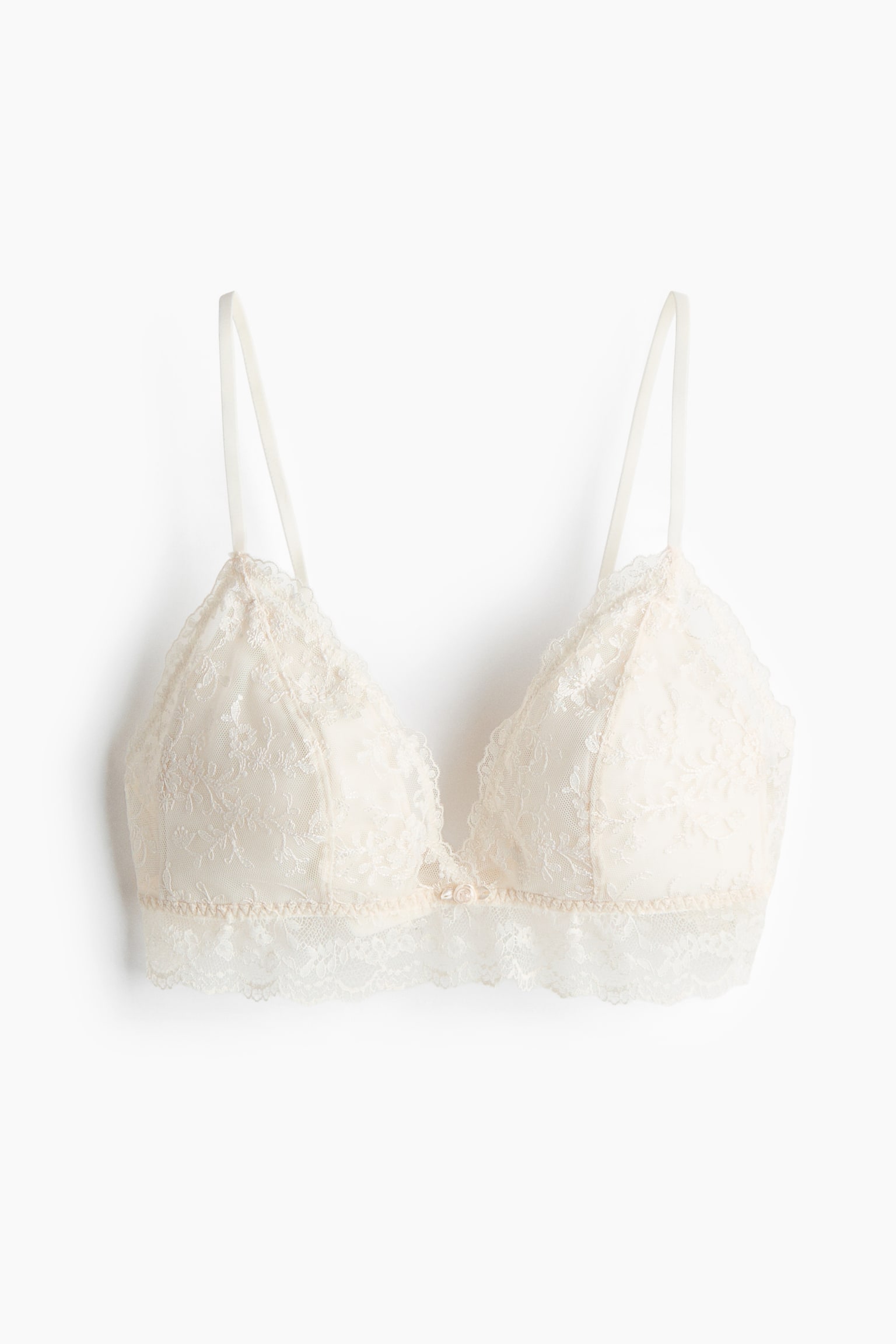Padded soft embroidered bra - White/Dark brown/Powder pink - 1