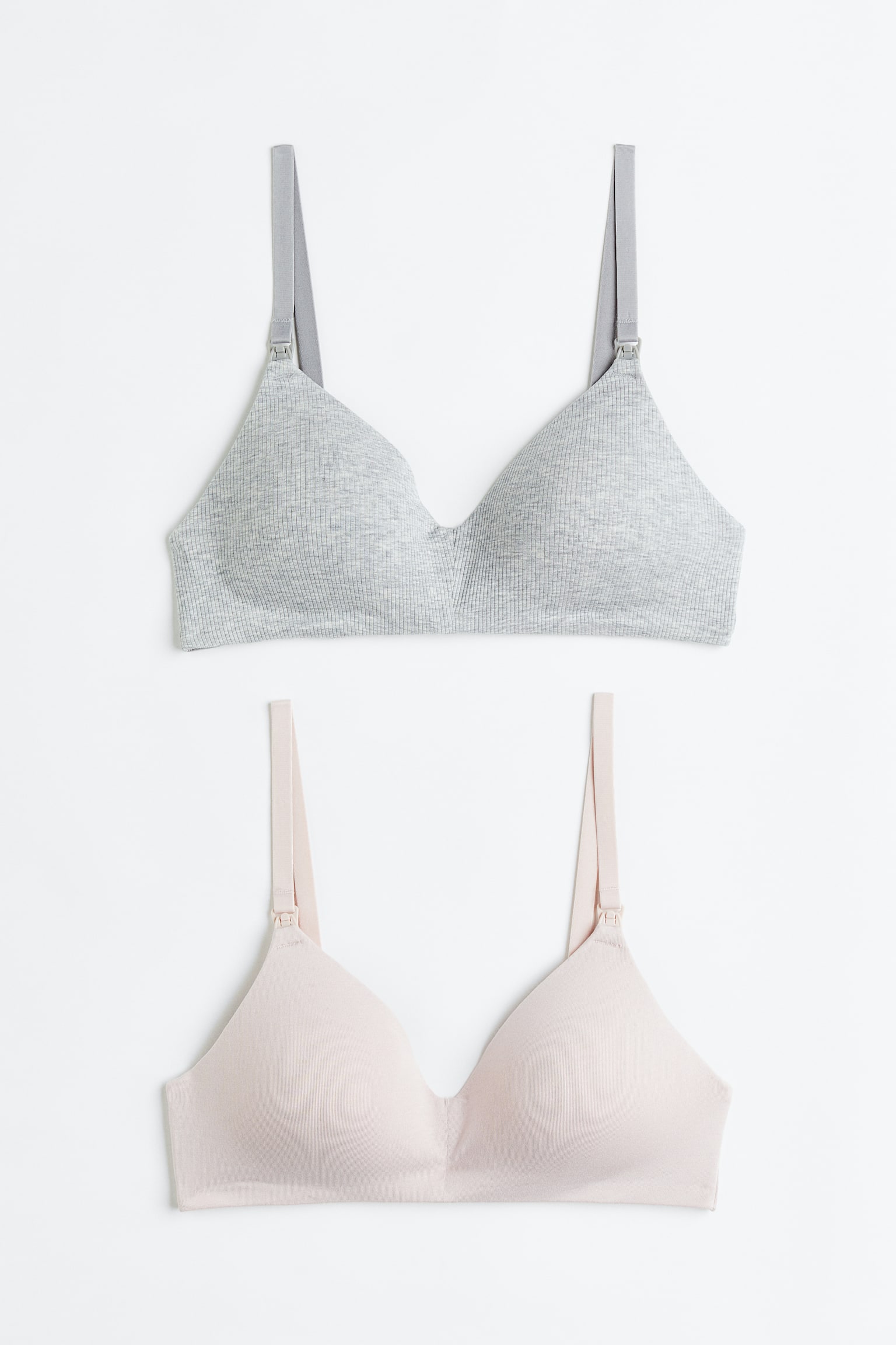 MAMA 2-pack Padded Nursing Bras - Light grey marle/Light pink/Light grey/Beige/Beige/Black/Dusty rose/White/Dusty pink/White/Light powder pink/White/Beige/White/Black/White/Powder pink/Grey marle/Brown/Powder pink/Beige/Black/Black/White/Black/Beige/Black/Light grey/Light pink/Black/White - 1