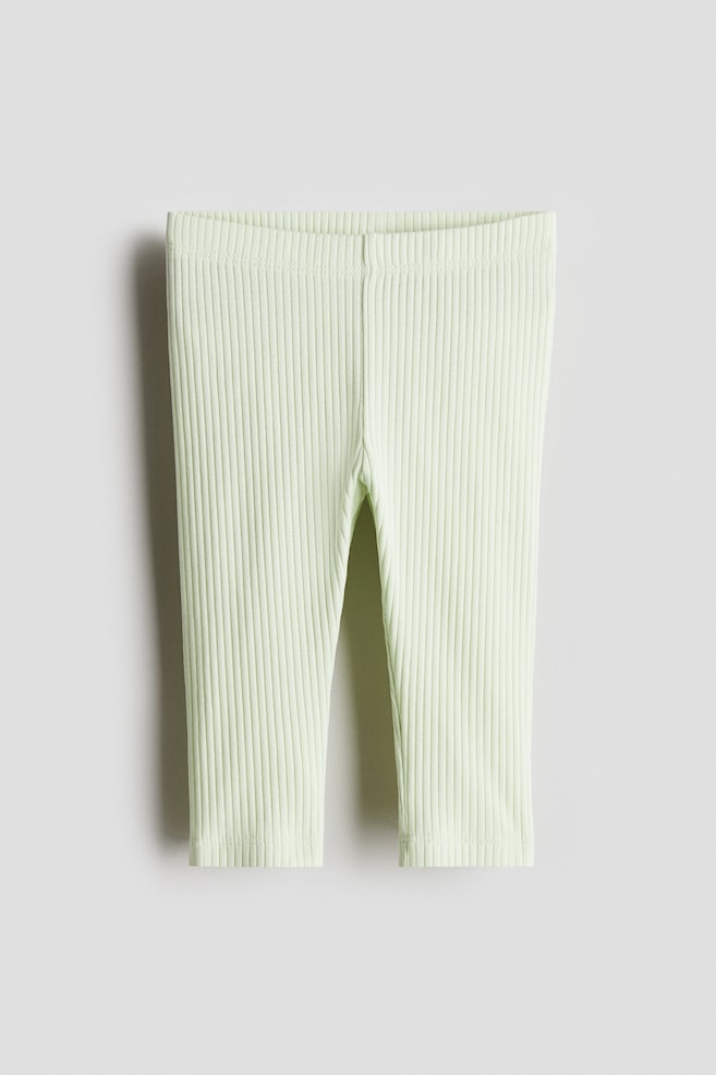 Legging en coton côtelé - Vert clair/Gris clair/Beige/Rose clair/Beige/Noir/Bleu clair - 1