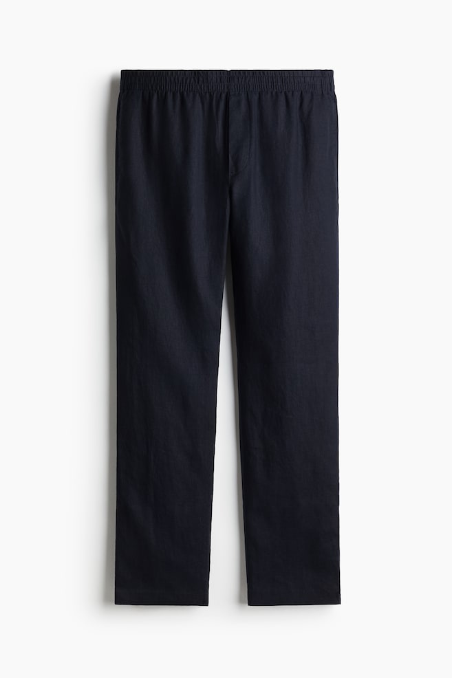 Regular Fit Linen trousers - Navy blue/Light beige/Dark grey/Black/Dark beige/White - 1