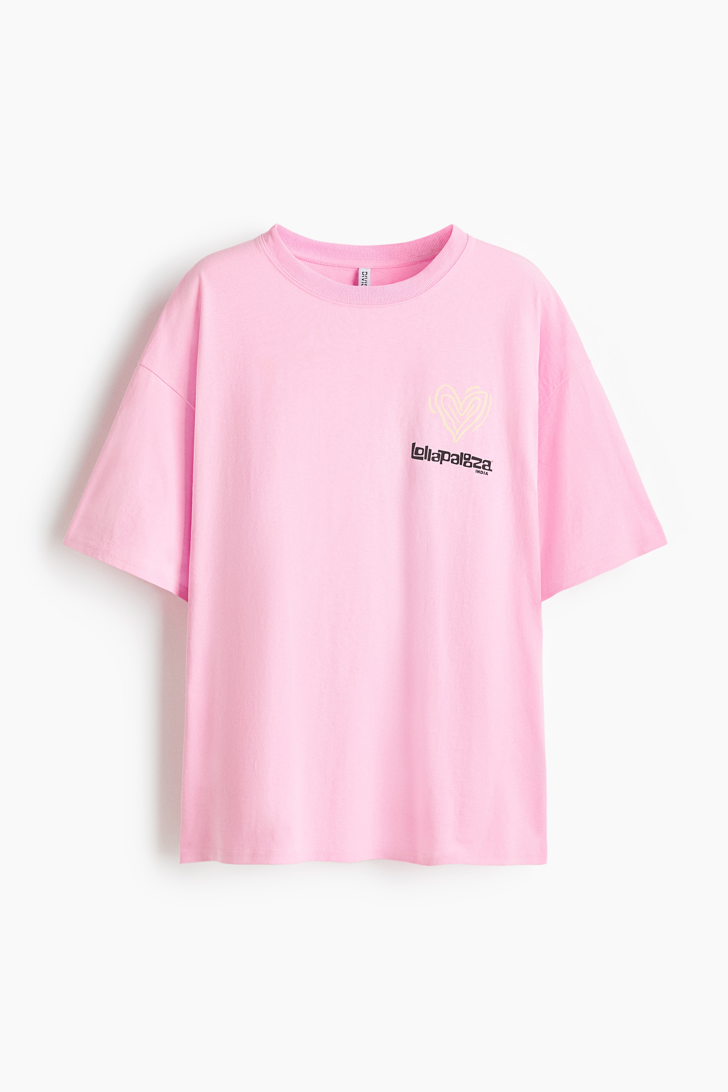 Oversized print-motif T-shirt - Pink/Lollapalooza