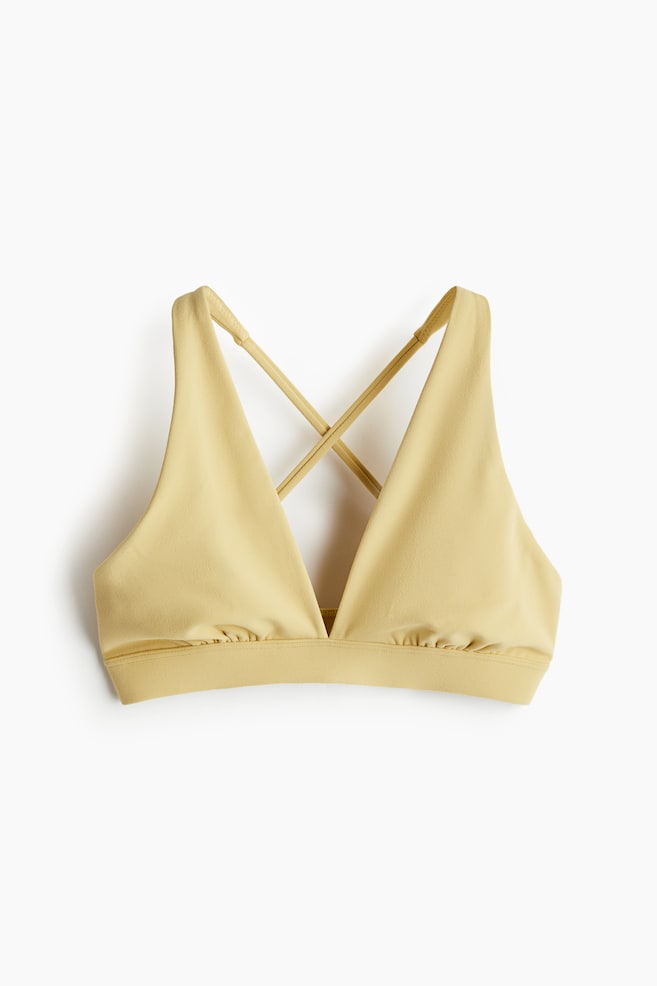 Light Support Sports bra with SoftMove™ - Yellow/Dark brown - 1