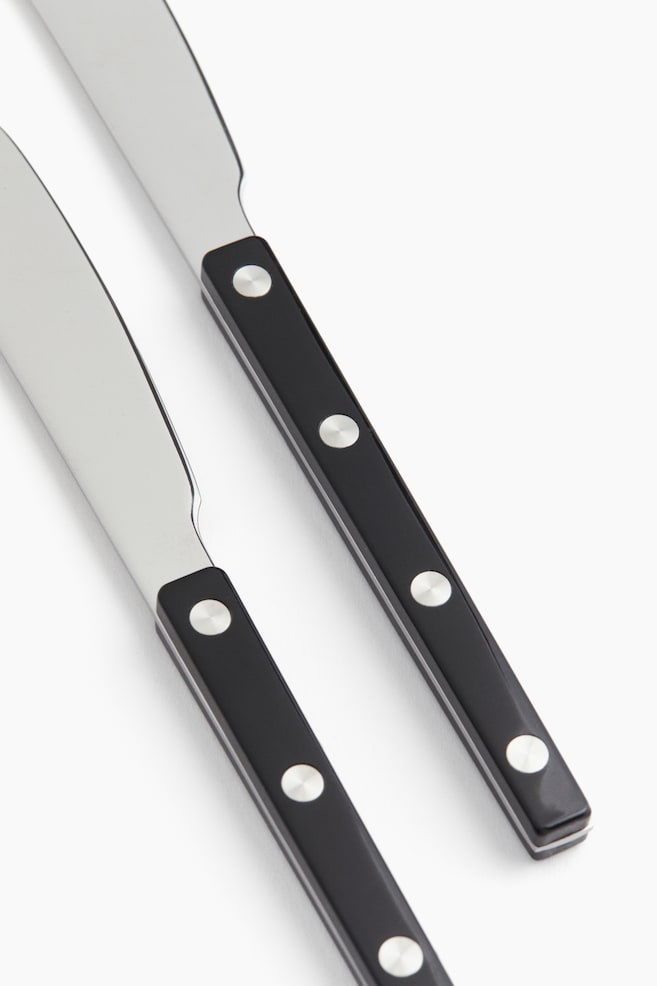 2-pack stainless steel butter knives-Black - 3