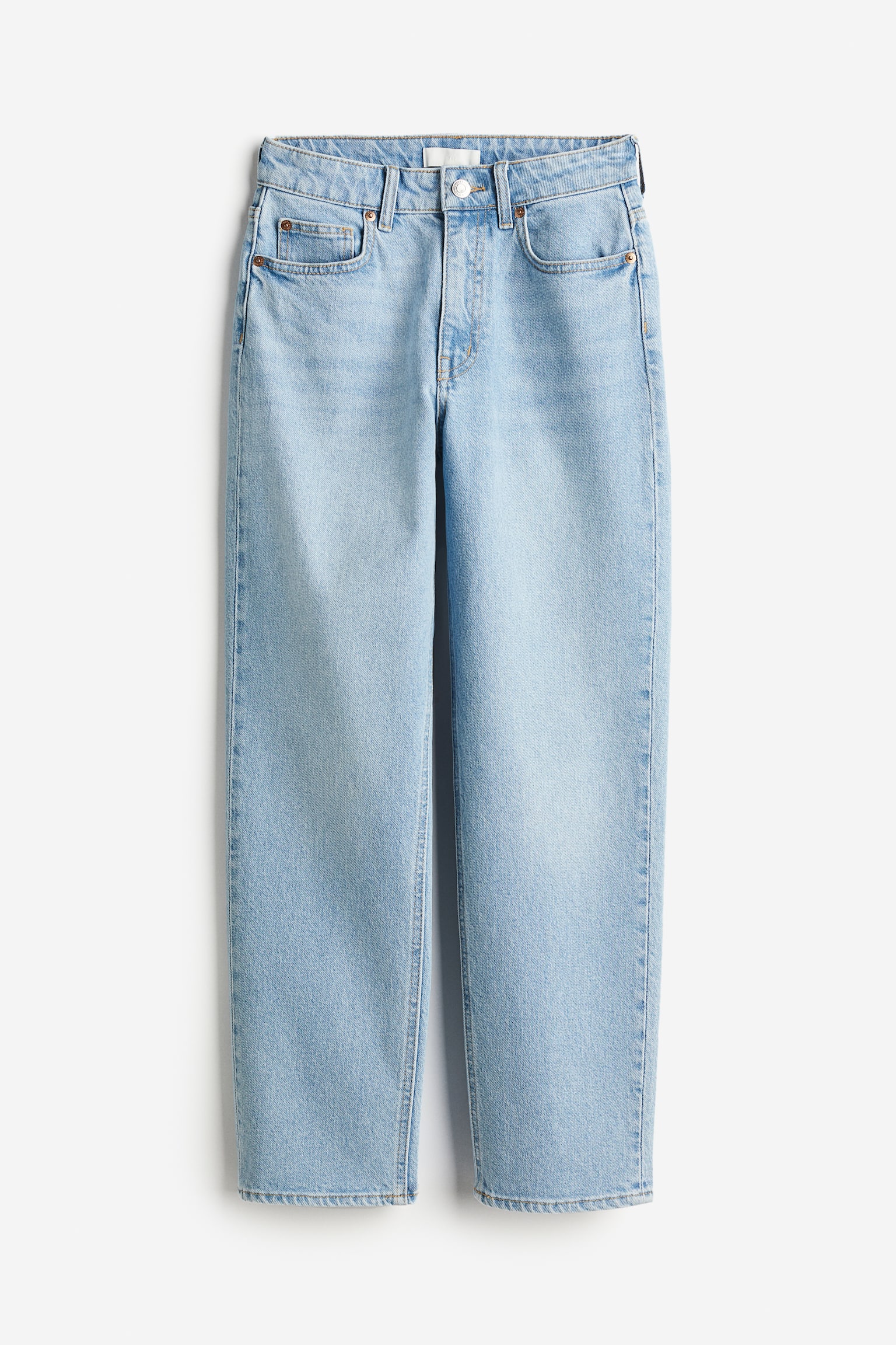 Slim Straight High Ankle Jeans - Light denim blue/Denim blue/Denim blue/White - 2