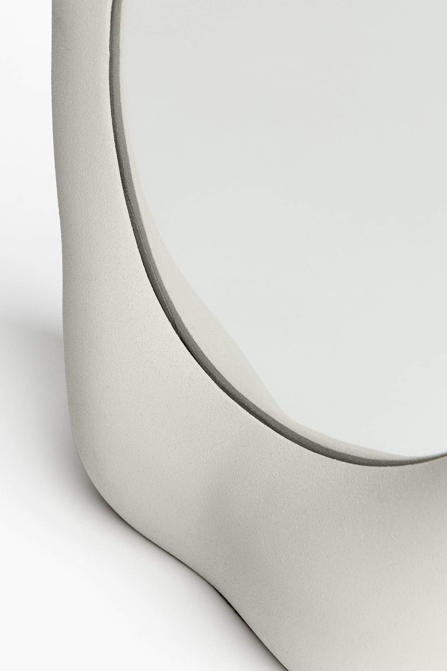 Stoneware table mirror - White/White - 3