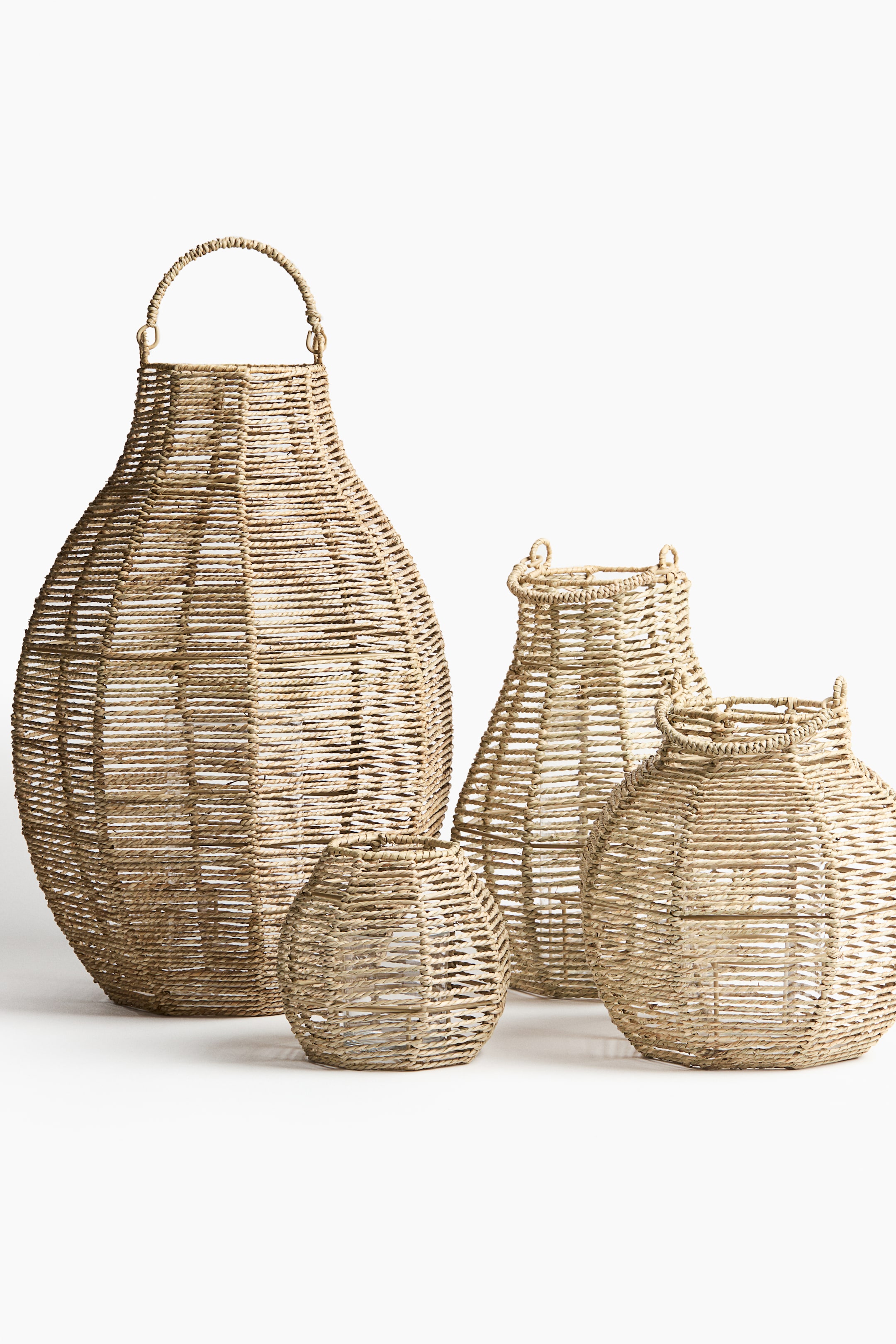 Large seagrass candle lantern