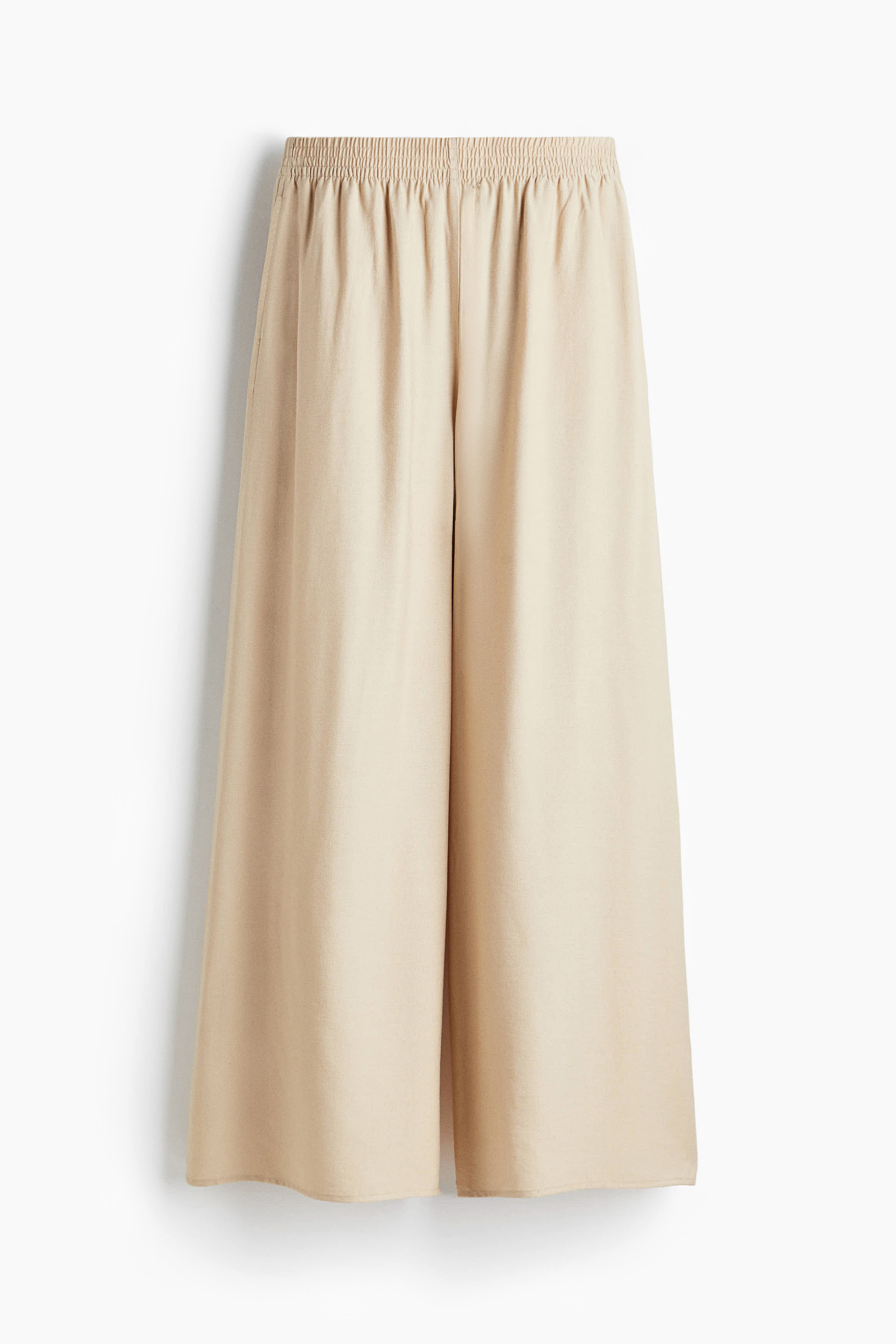 Wide pull-on trousers - Beige/Brown/White patterned/Cream/Patterned/Black/Floral/White/Patterned/Cream/Black striped
