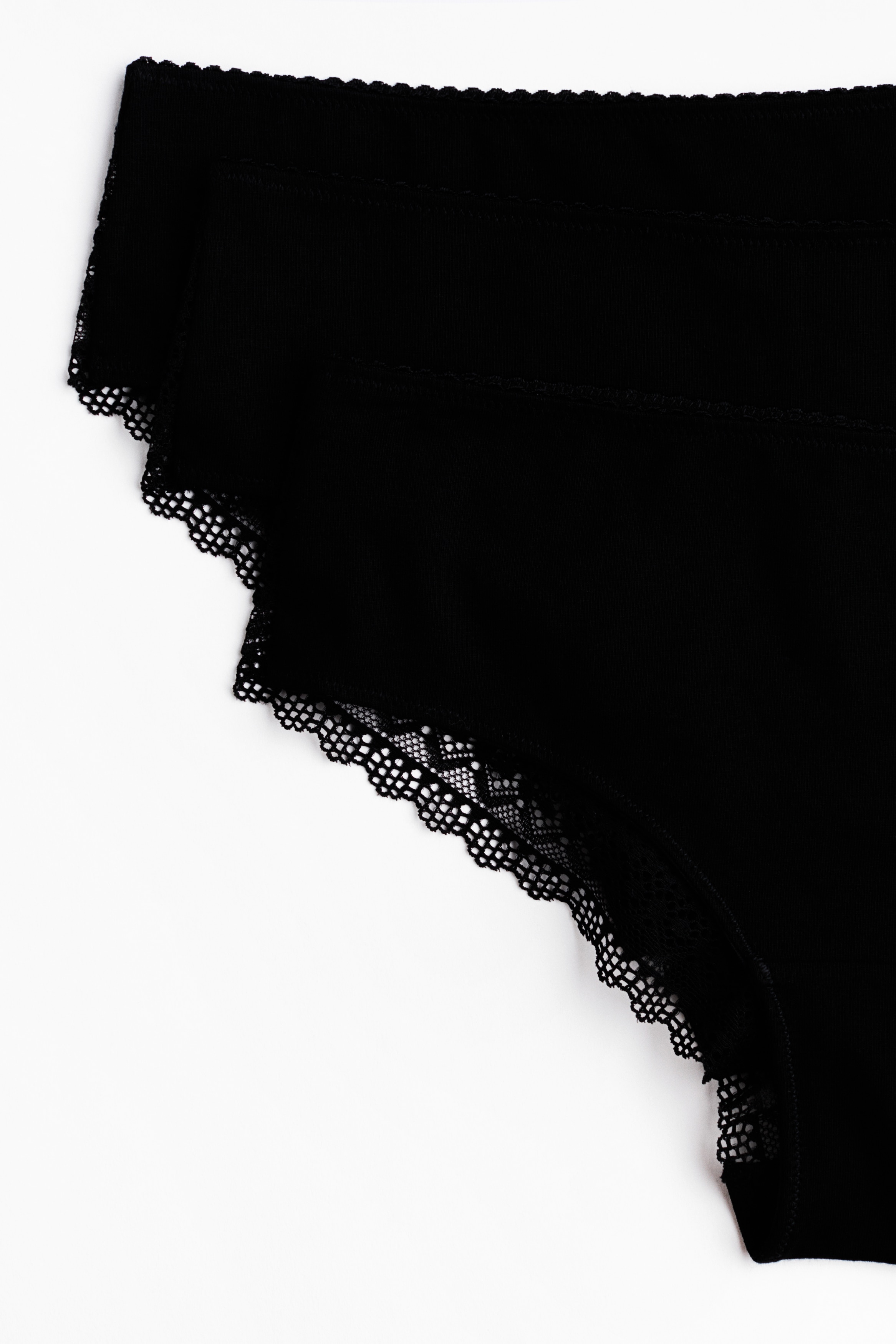 3-pack cotton and lace hipster briefs