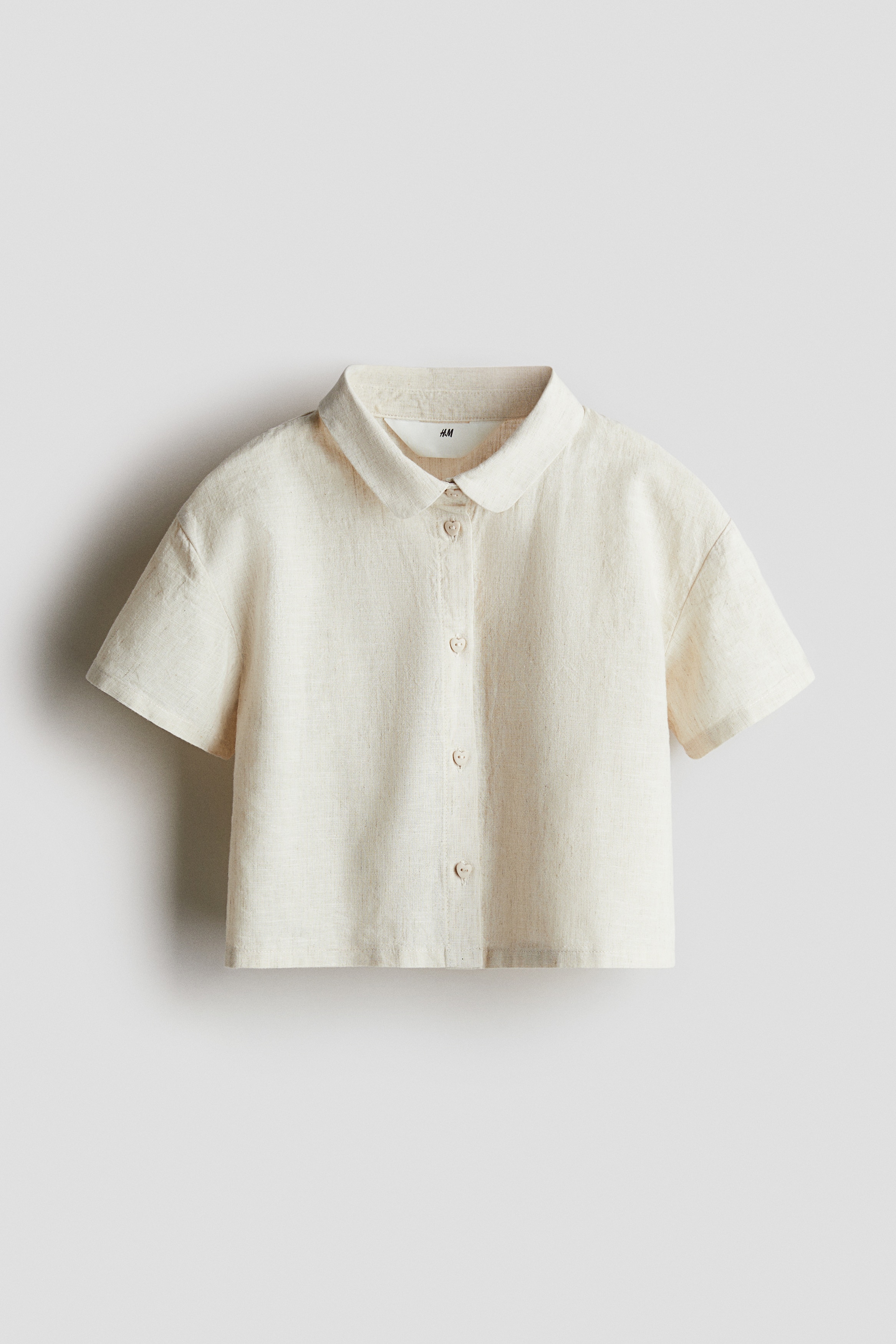 Blusa en mezcla de lino - Beige claro