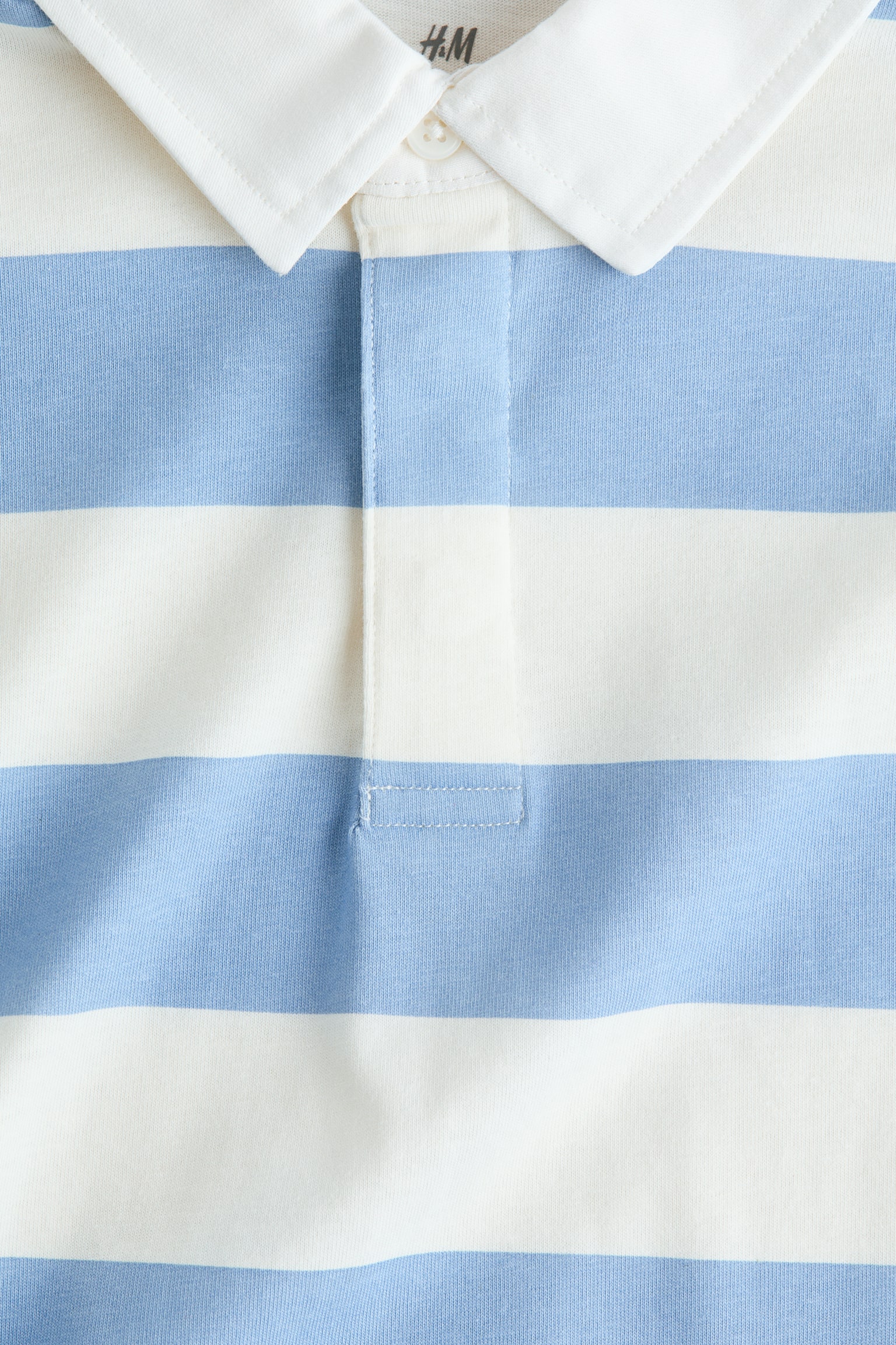 Áo rugby tay ngắn - Màu xanh dương nhạt/Kẻ trắng/Xanh tím than/Kids Sports Club/Màu kem/New York - 2