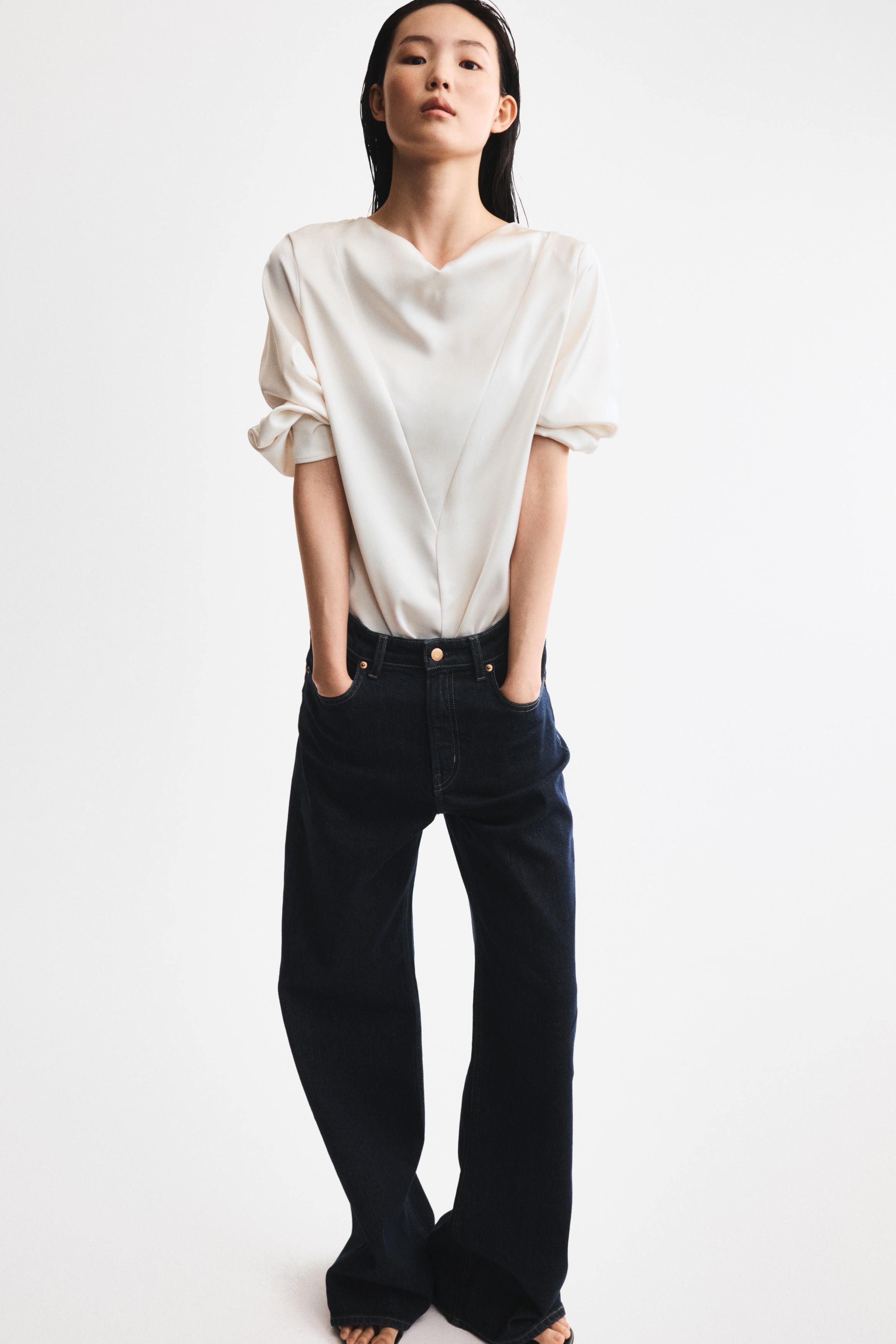 Cowl-Neck Satin Blouse thumbnail 3