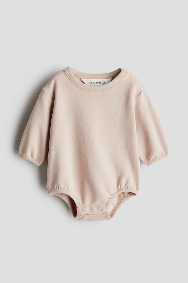 Sweatshirt Romper Suit - Light dusty pink - 1