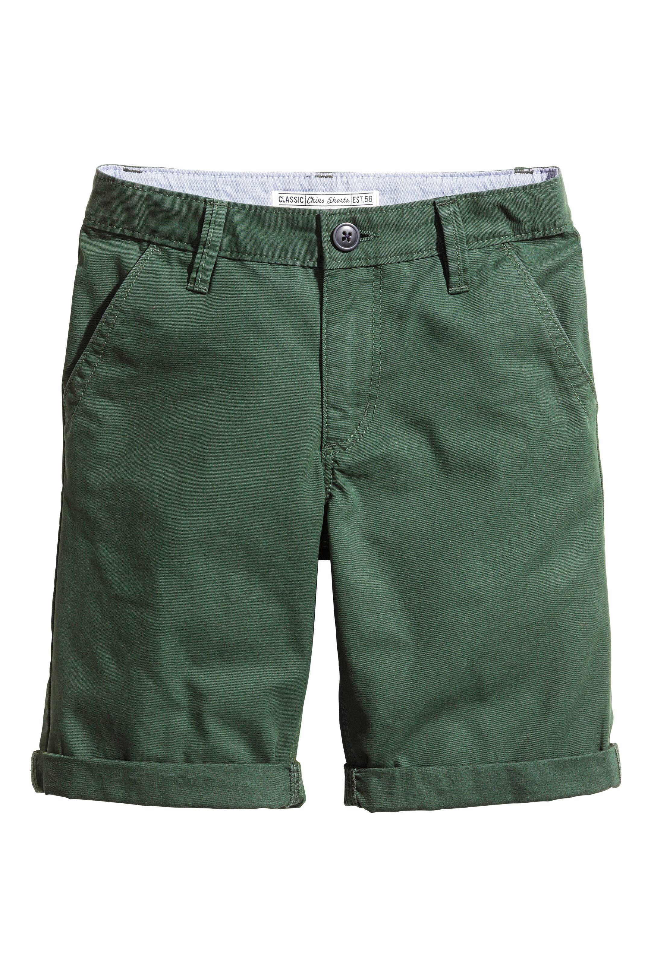 View larger image: Chino shorts - Dark green - Kids | H&M GB 1