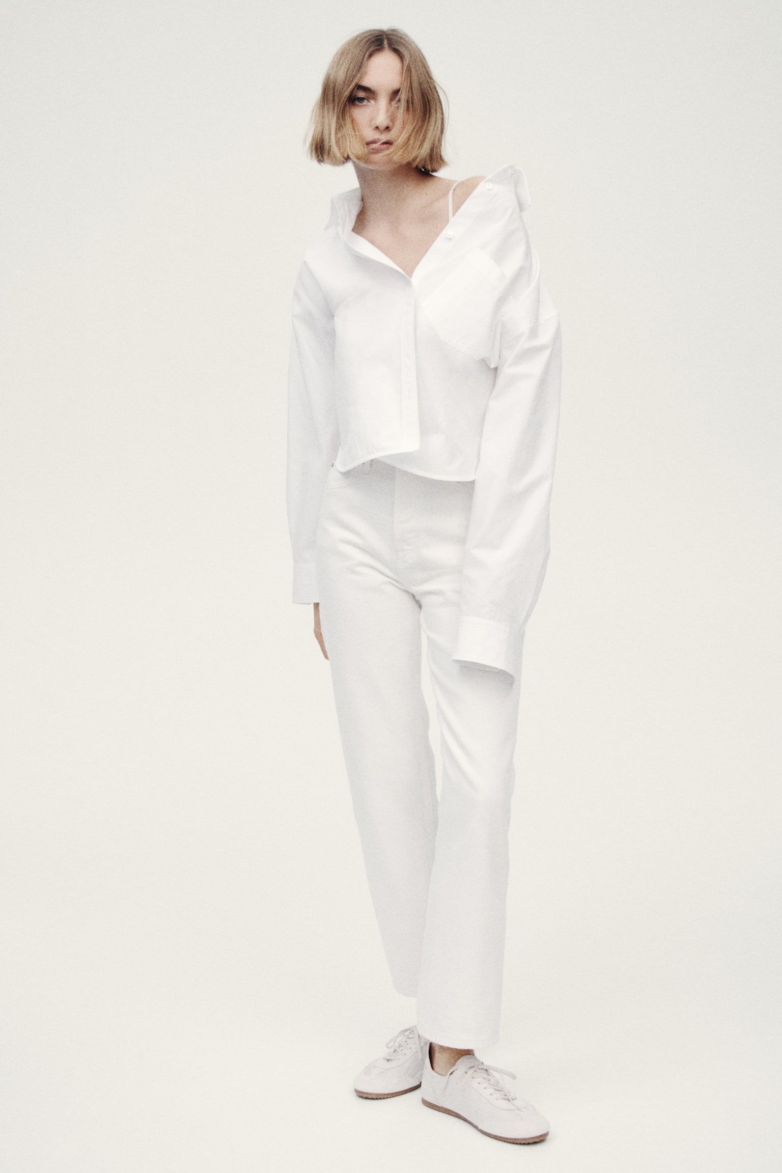 Straight High Waist Ankle Jeans - Bianco/Blu denim/Nero lavato/Beige/Blu denim chiaro/Blu denim - 7