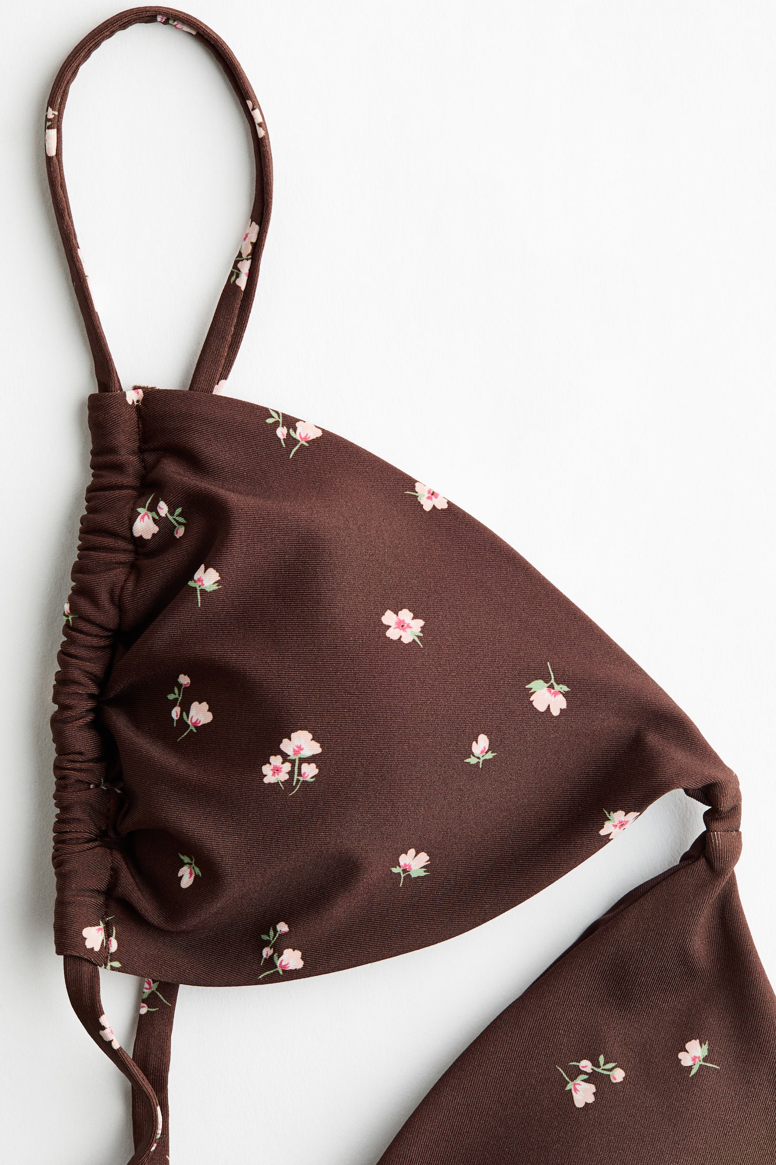 Top de bikini triangular con relleno - Café/Floreado/Rojo - 3