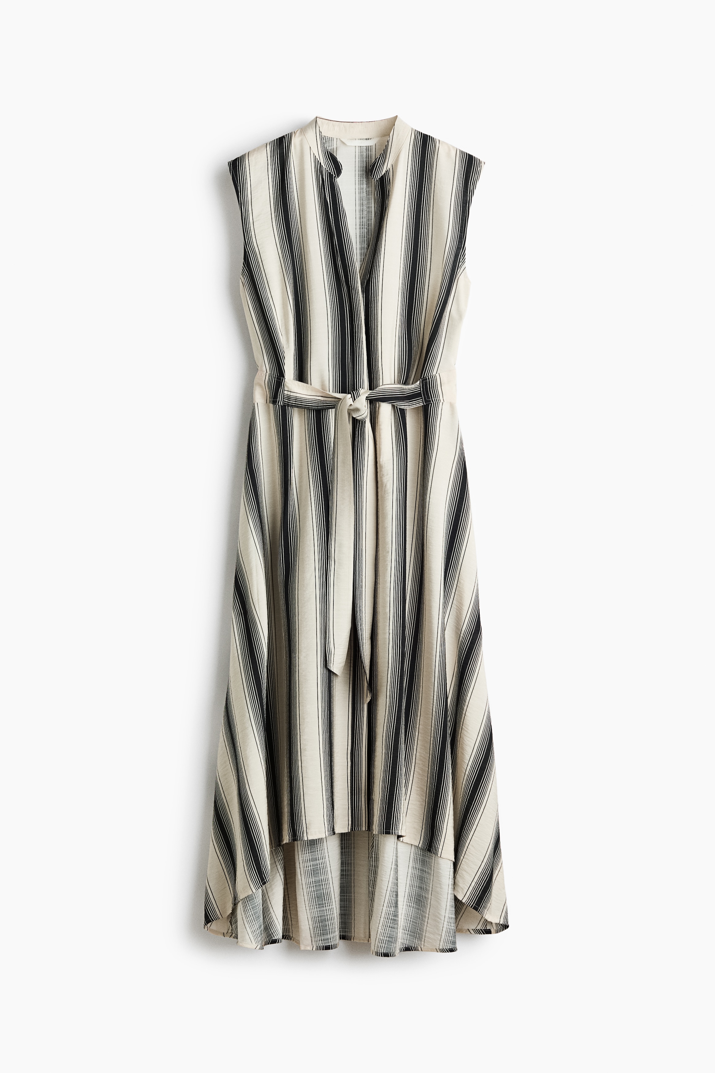 Tie-belt shirt dress - Cream/Black striped/Cream/Beige/Black
