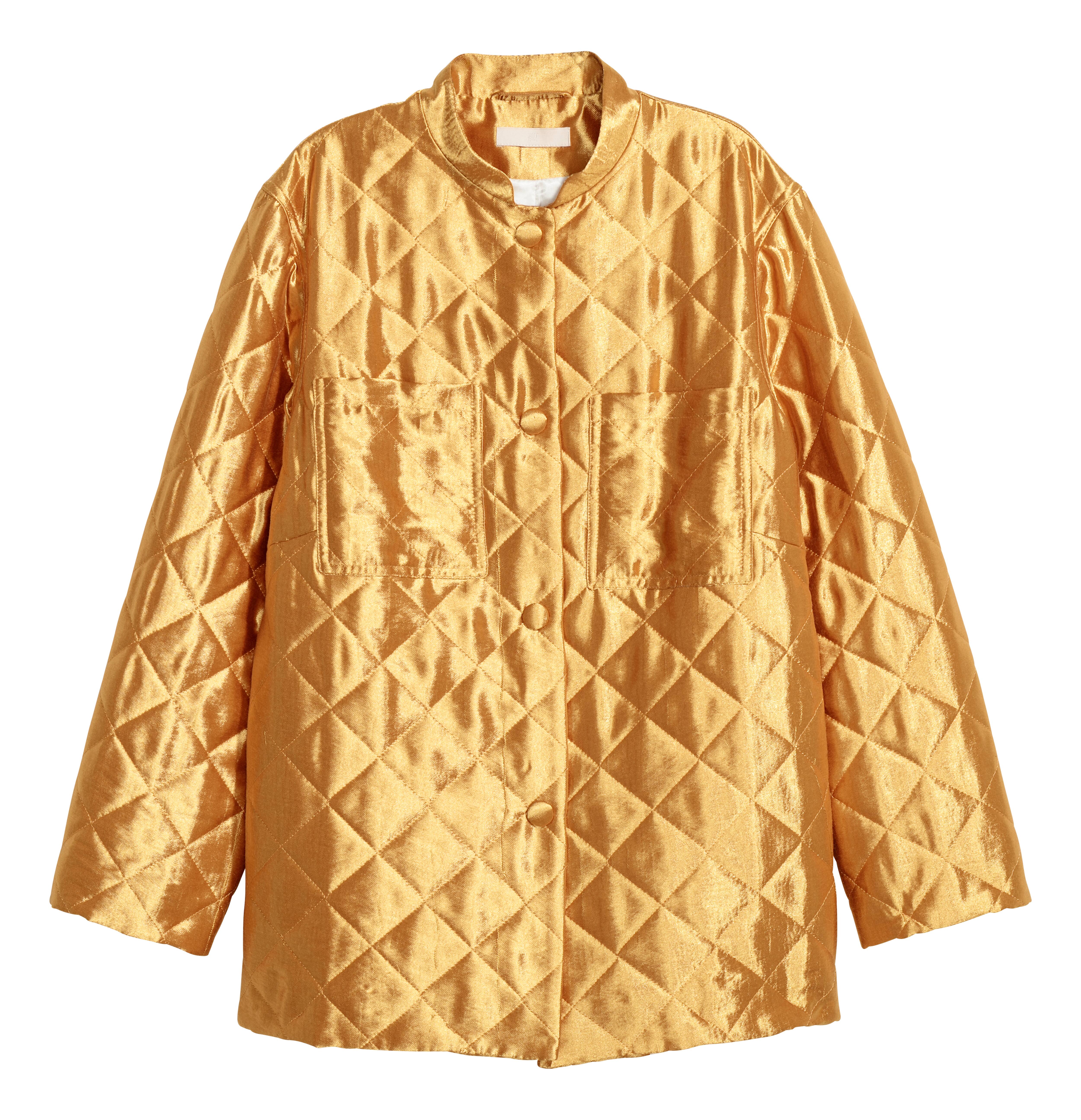 Quilted Jacket - Gold-colored - Ladies ...