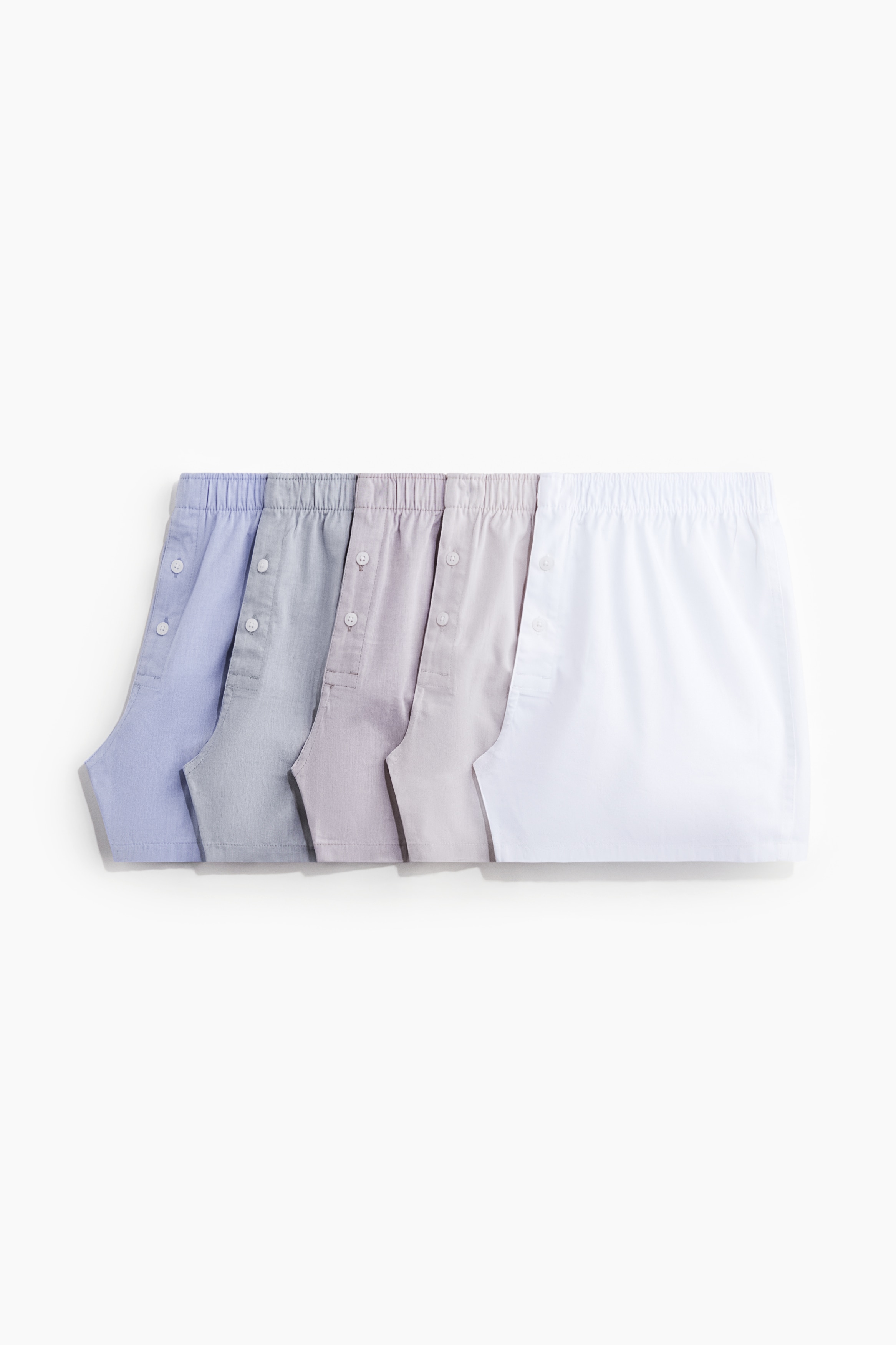 5-pack de bóxers shorts en algodón - Azul/Verde/Beige/Blanco/Negro/Cuadros/Azul claro/Franjas/Greige/Cuadros/Azul/Cuadros/Verde/Cuadros/Verde claro/Verde oscuro/Azul/Cuadros/Blanco/Franjas/Azul oscuro/Cuadros