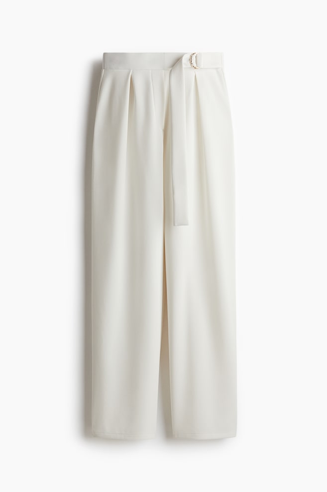 Belted Pants - White/Black - 1