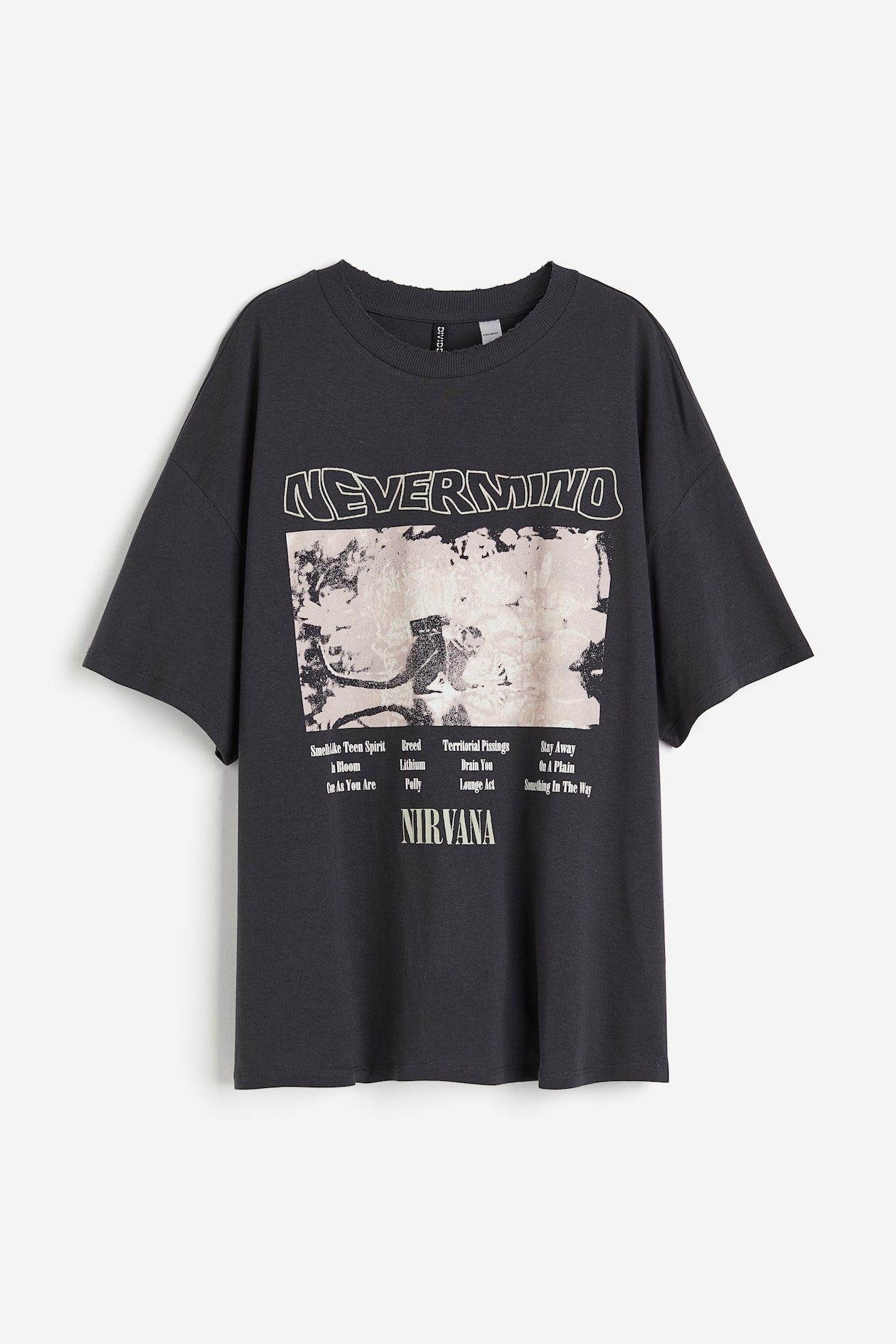 Women's Dark gray/Nirvana Oversized Printed T-shirt Oversized