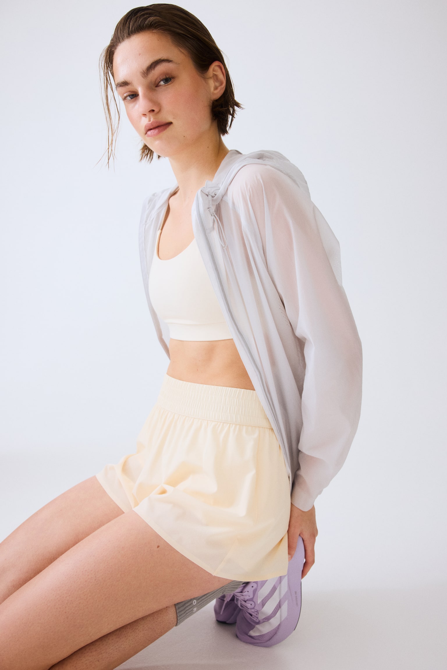 Short de sport double épaisseur - Jaune beurre/Noir/Gris argile foncé/Blush/Bleu amazonite/Lilas - 3