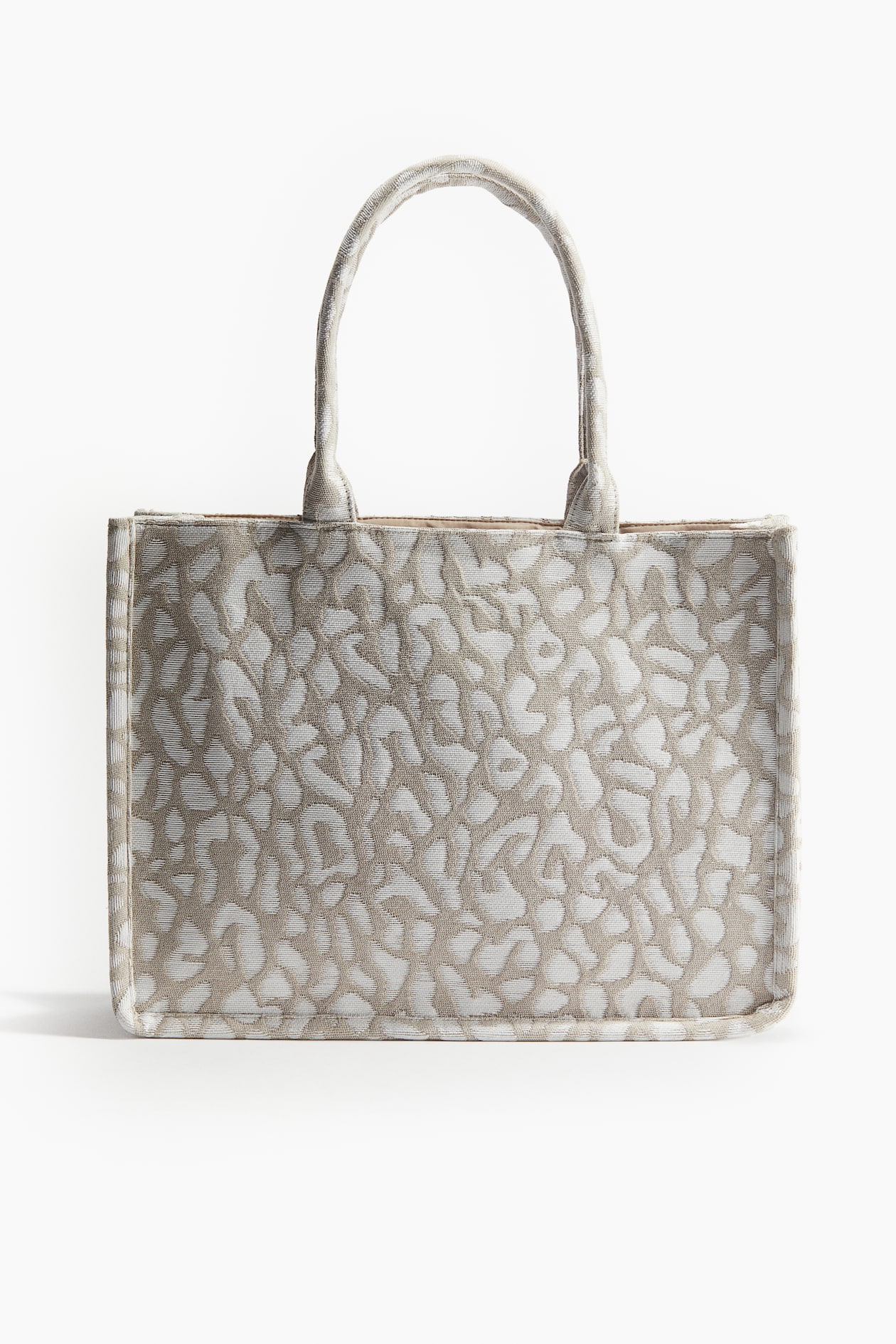 Women's Beige/leopard print Jacquard-weave Shopper H&M CA