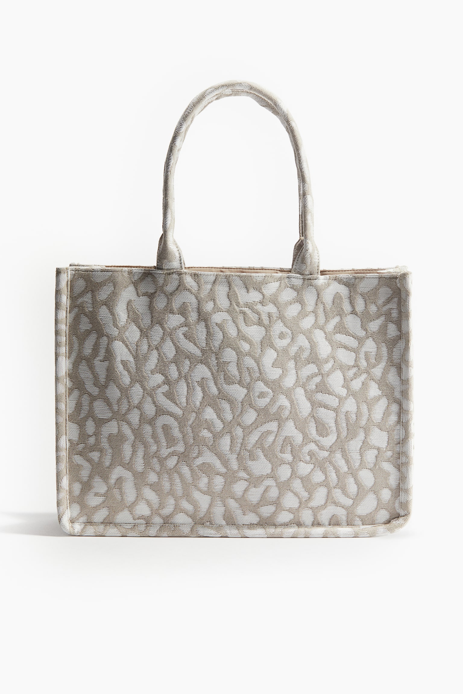 Jacquard-weave shopper - Beige/Leopard print - 1