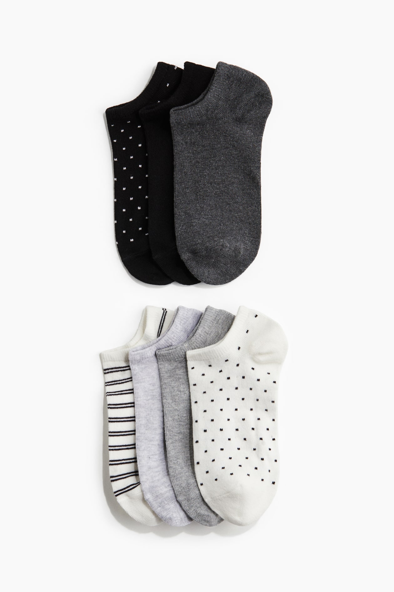 7-pack Ankle Socks - White/dotted - Ladies | H&M US
