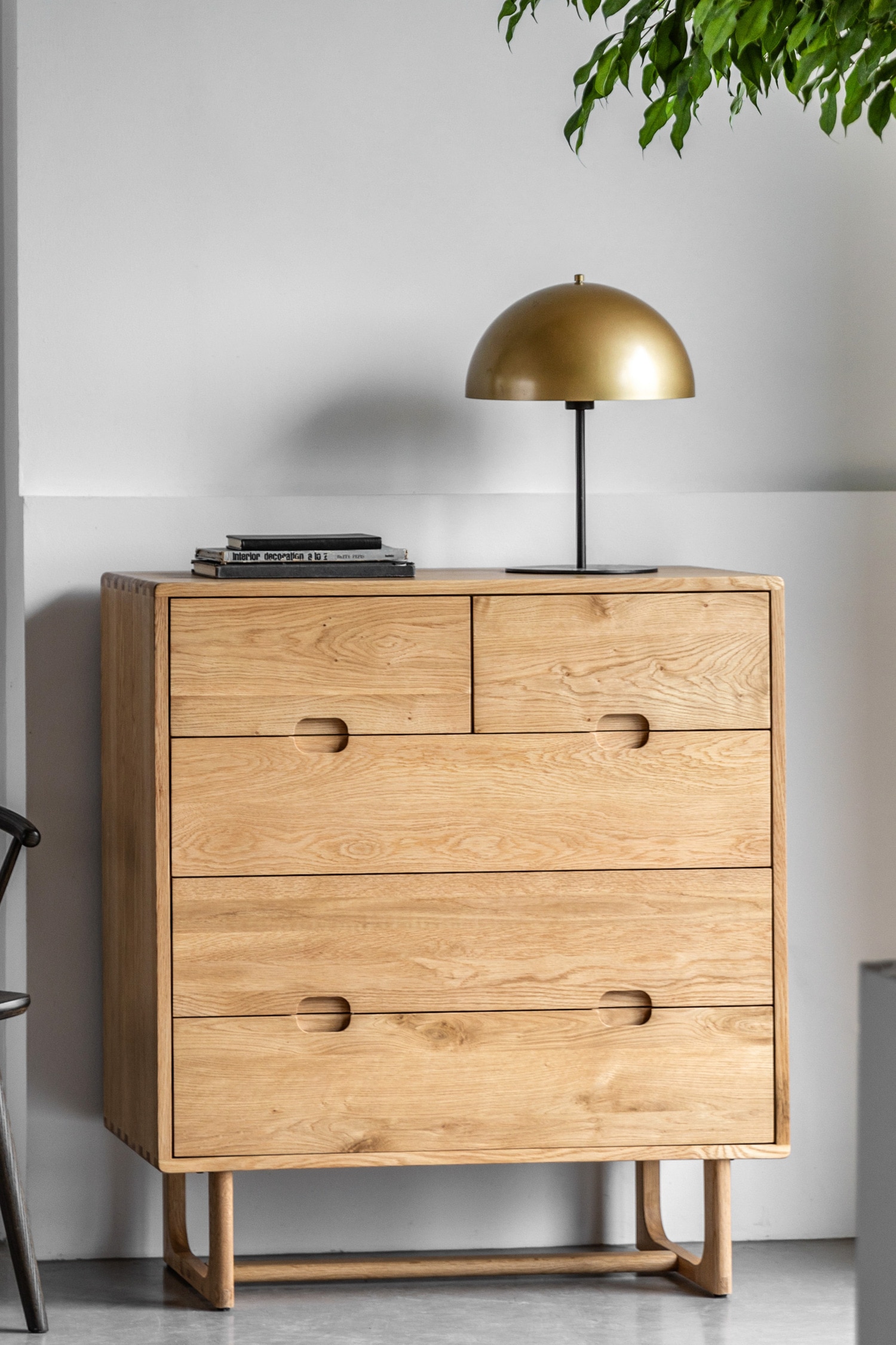 5 Drawer Wooden Chest Of Drawers - Natural