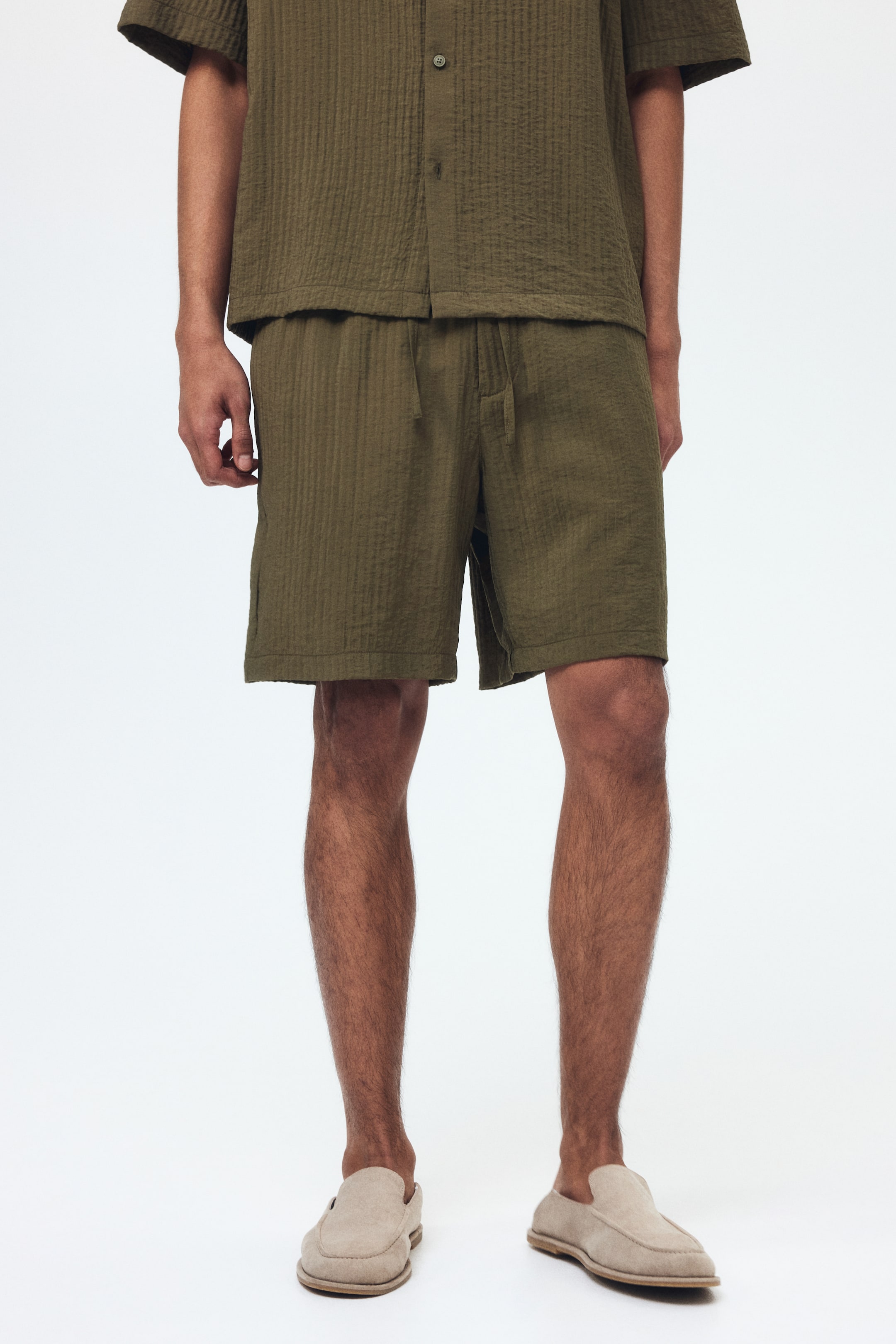 Relaxed-Fit Textured Shorts