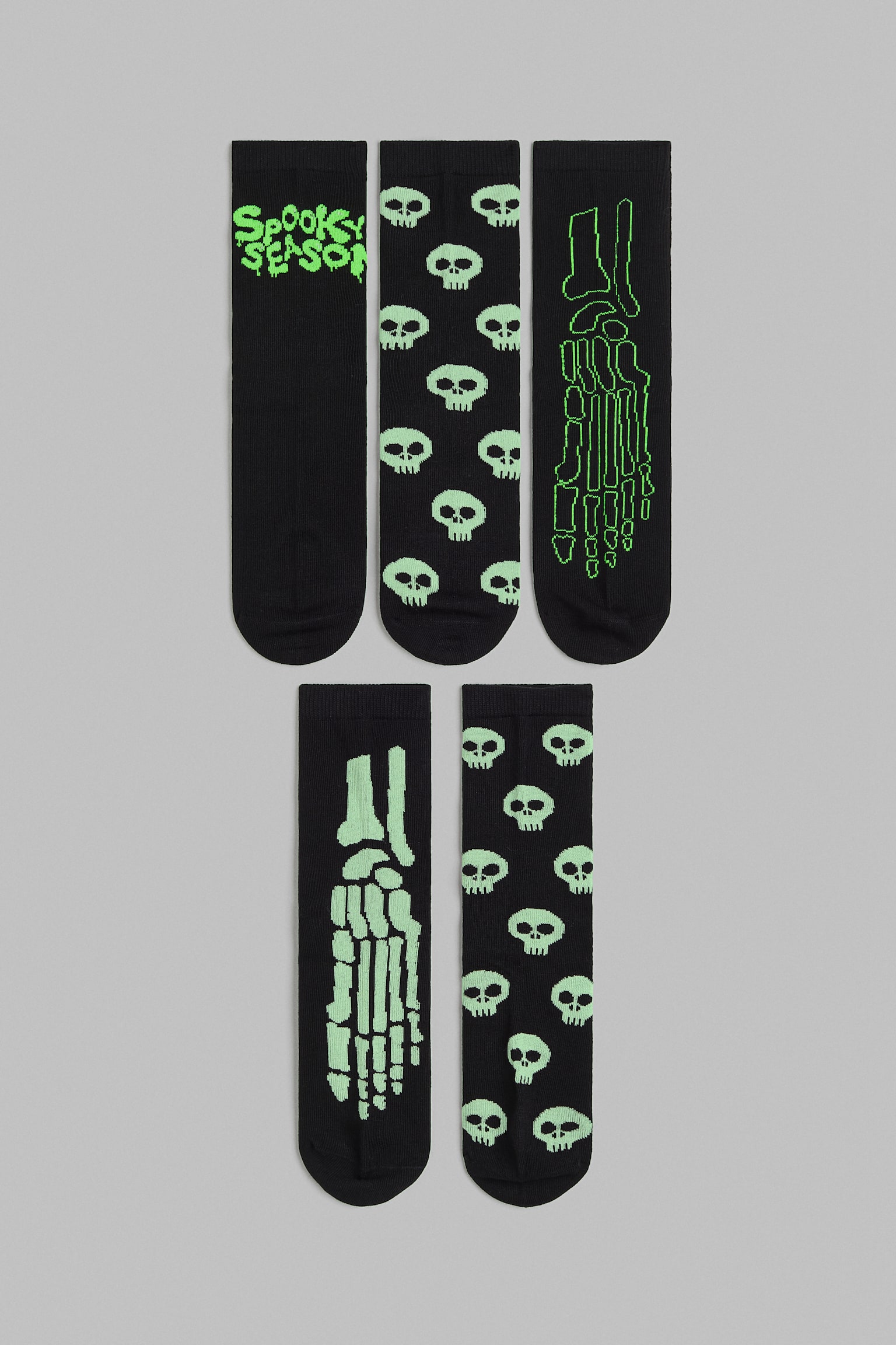 5-pack socks - Black/Skeleton - 1