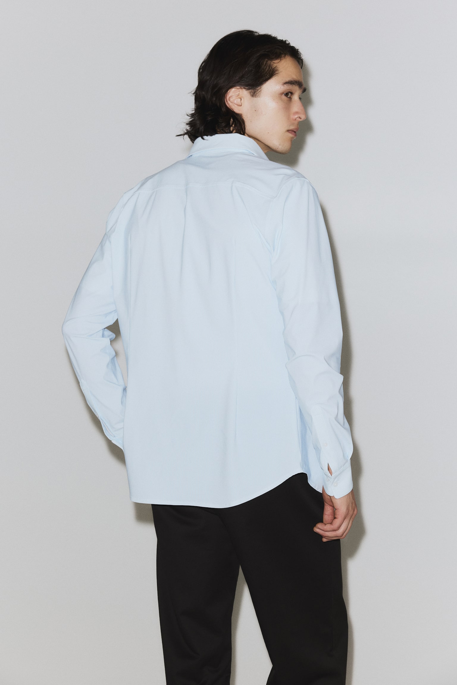 Cooling Four-way Stretch Slim Fit Shirt - Light blue/White - 5