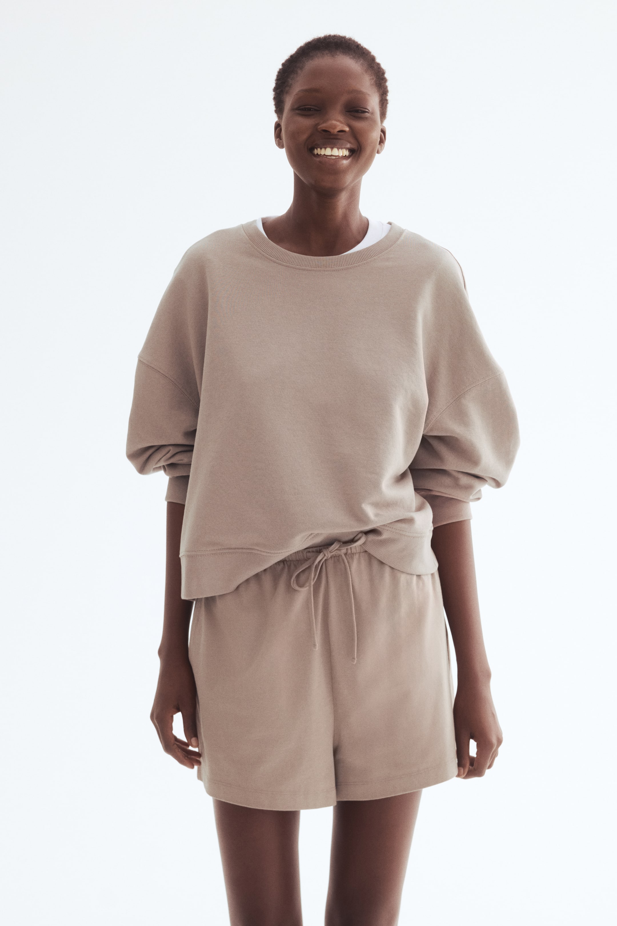 Ingrandisci l'immagine: Shorts in cotone con coulisse - Beige - DONNA | H&M CH 1