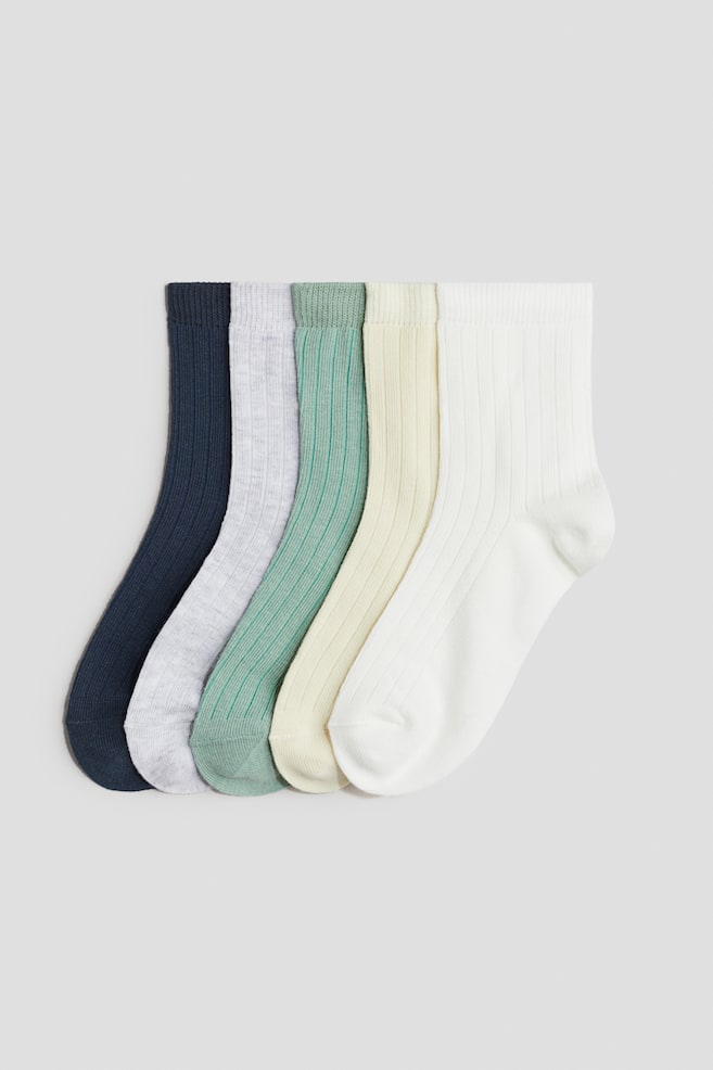 Pack de 5 pares de meias - Azul marinho/Verde - 1