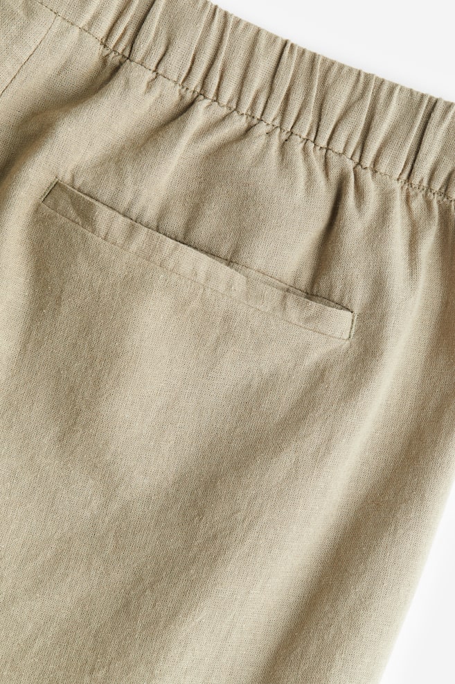 Regular Fit Linen-blend trousers - Light khaki green/Cream/Black/Light beige/Striped/dc/dc/dc/dc - 6