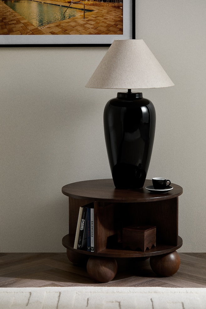 Grand pied de lampe en céramique - Noir/Blanc - 2