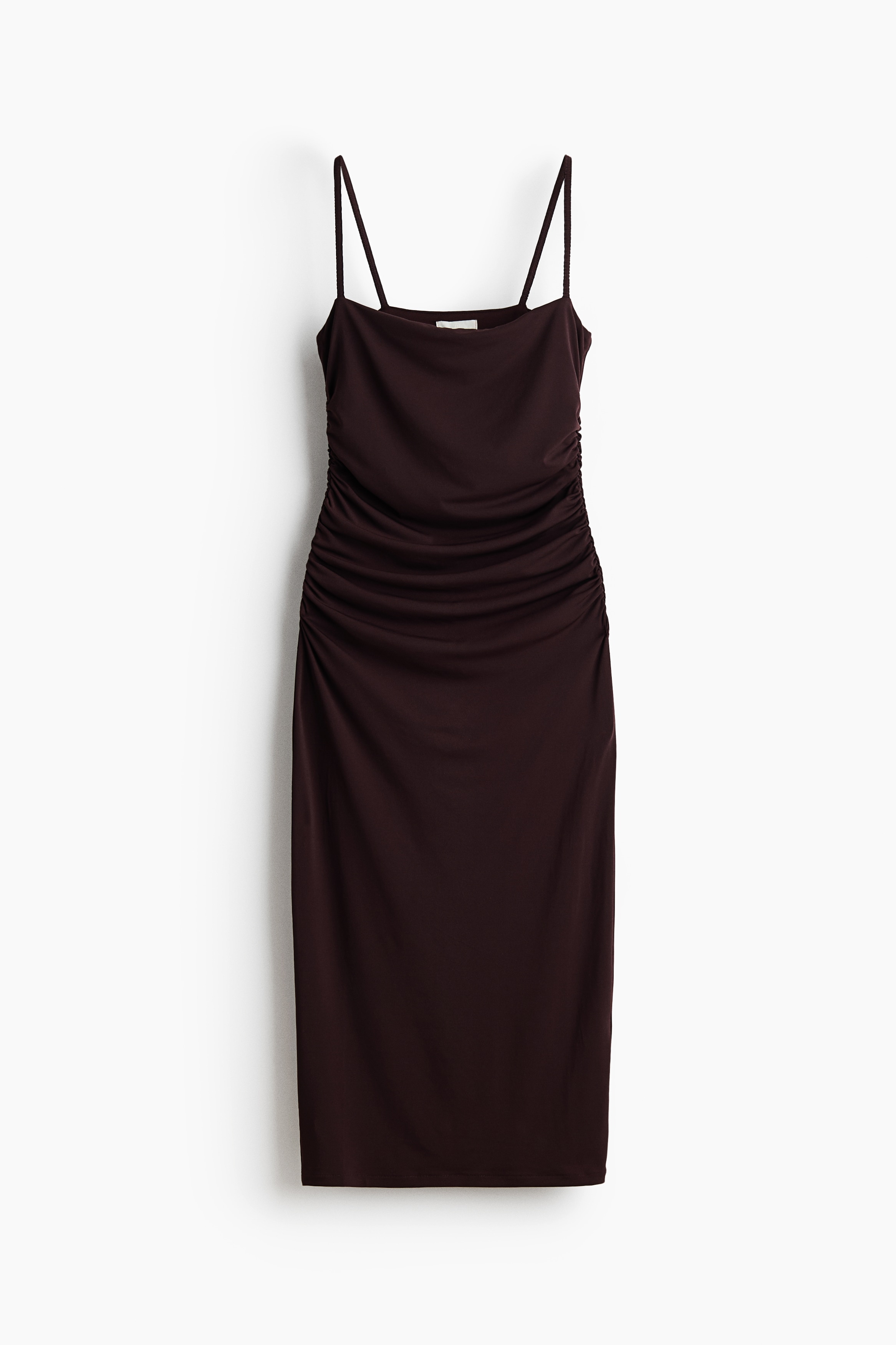 Gathered strappy dress - Dark brown
