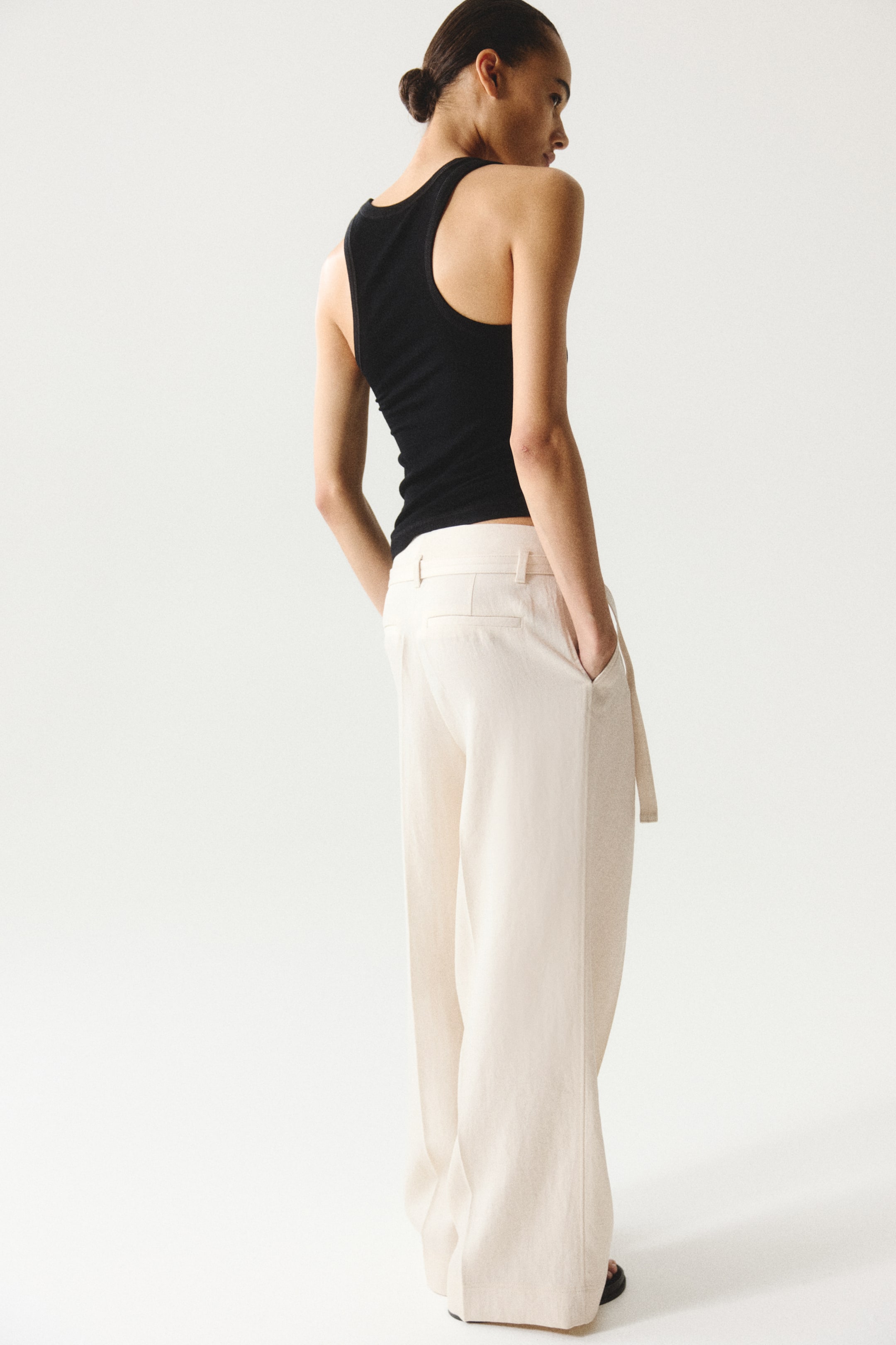 Женские брюки H&M Wide-Leg Pants with Belt — фото 3